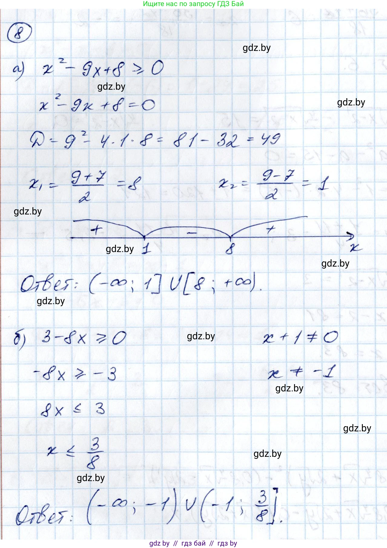 Алгебра, 10 класс Учебник, авторы: Арефьева Ирина Глебовна, Пирютко Ольга Николаевна, издательство Народная асвета, Минск, 2019, голубого цвета, страница 217, номер 8, Решение