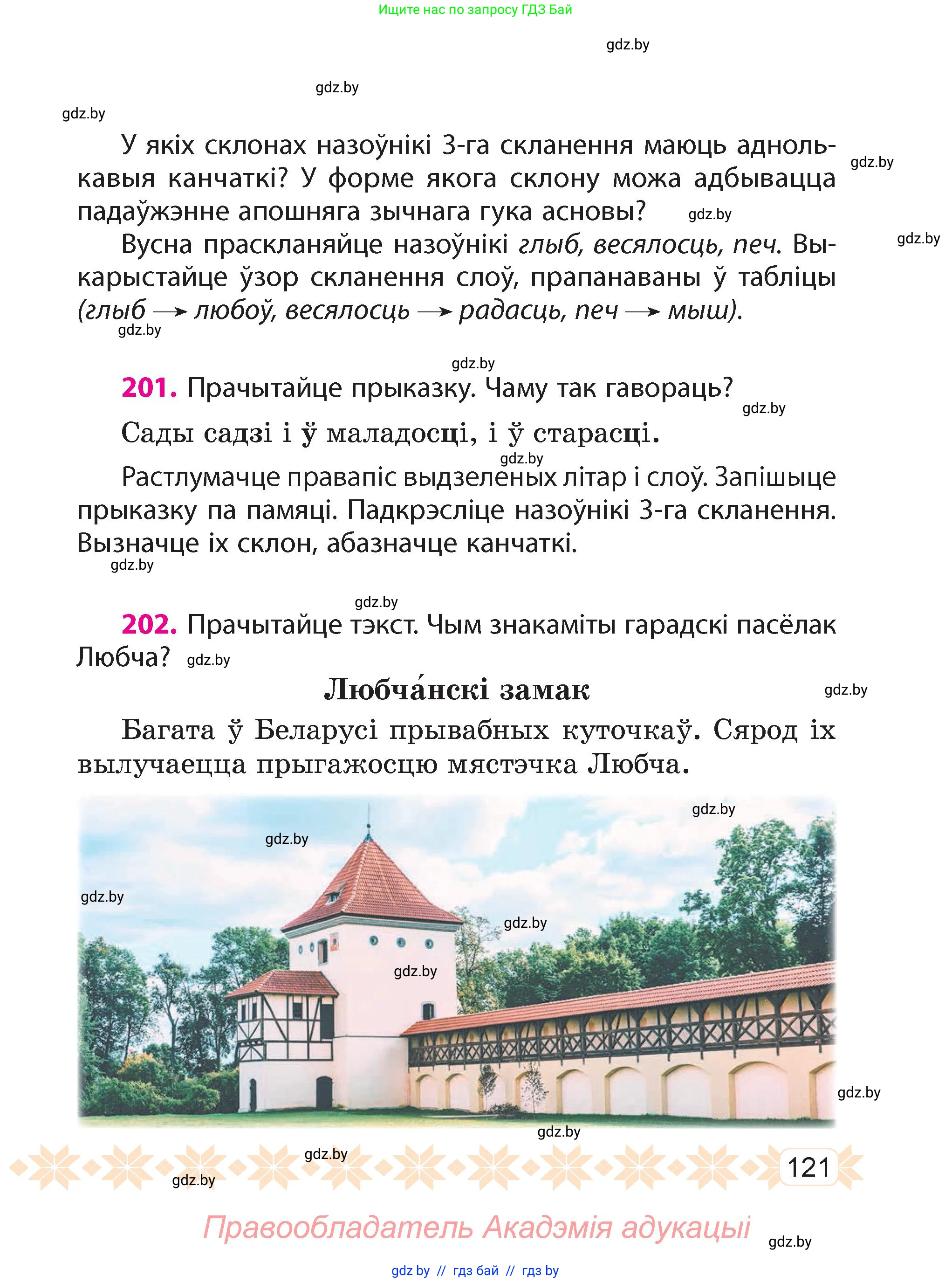 Белорусский язык (Беларуская мова), 4 класс Учебник, автор: Свірыдзенка Вольга Іванаўна, издательство Нацыянальны інстытут адукацыі, Минск, 2024, голубого цвета, Частка 1, страница 75, номер 121, Условие 2024
