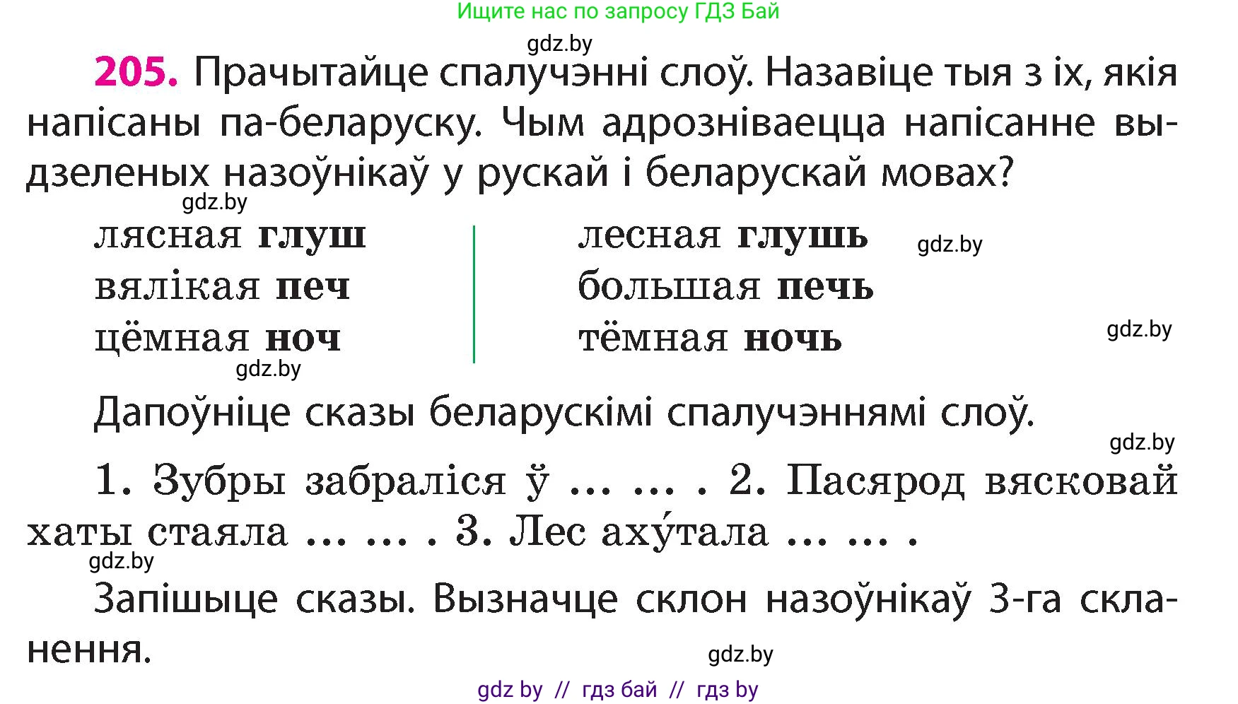 Белорусский язык (Беларуская мова), 4 класс Учебник, автор: Свірыдзенка Вольга Іванаўна, издательство Нацыянальны інстытут адукацыі, Минск, 2024, голубого цвета, Частка 1, страница 123, номер 205, Условие 2024