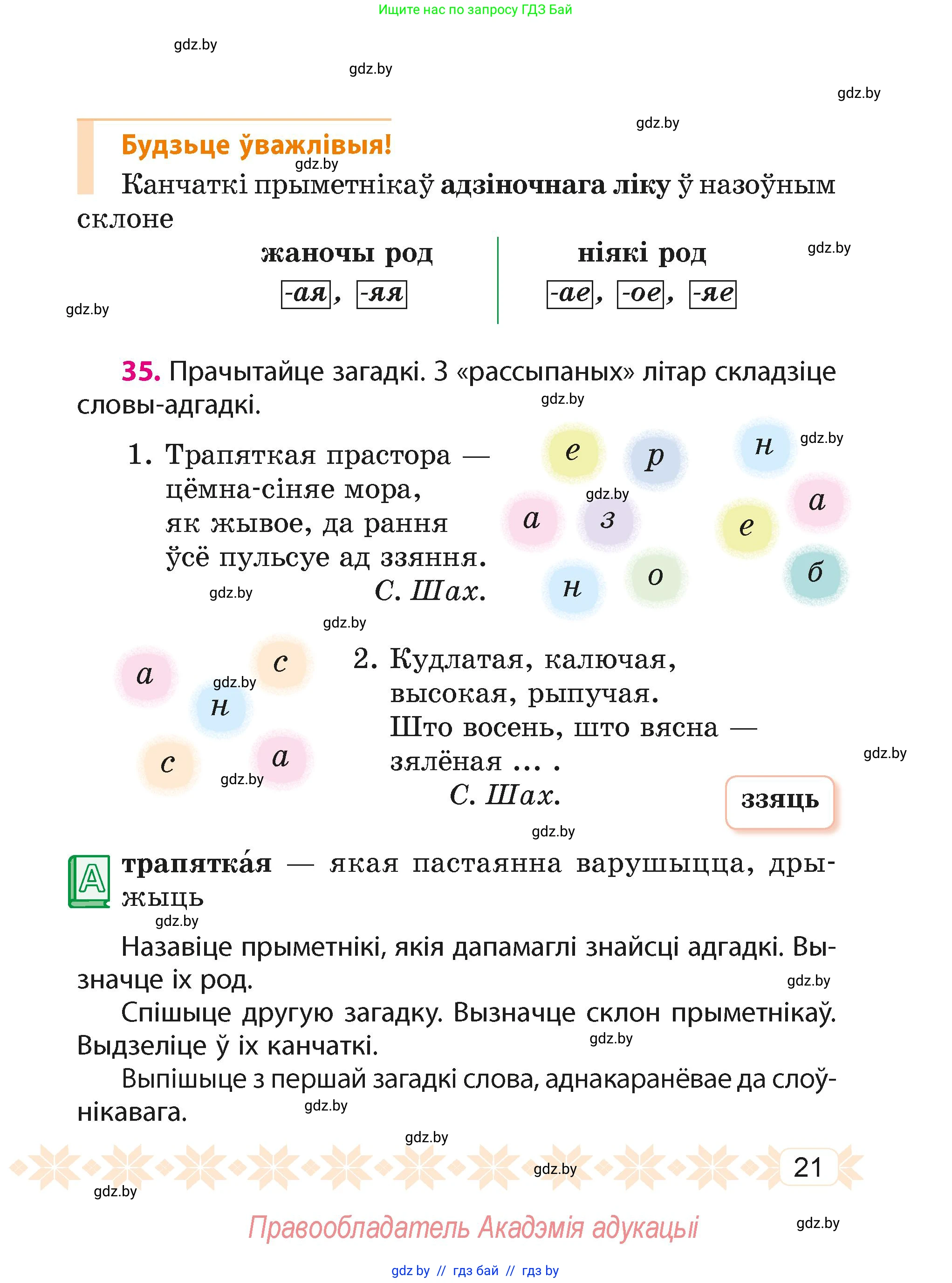 Белорусский язык (Беларуская мова), 4 класс Учебник, автор: Свірыдзенка Вольга Іванаўна, издательство Нацыянальны інстытут адукацыі, Минск, 2024, голубого цвета, Частка 2, страница 15, номер 21, Условие 2024