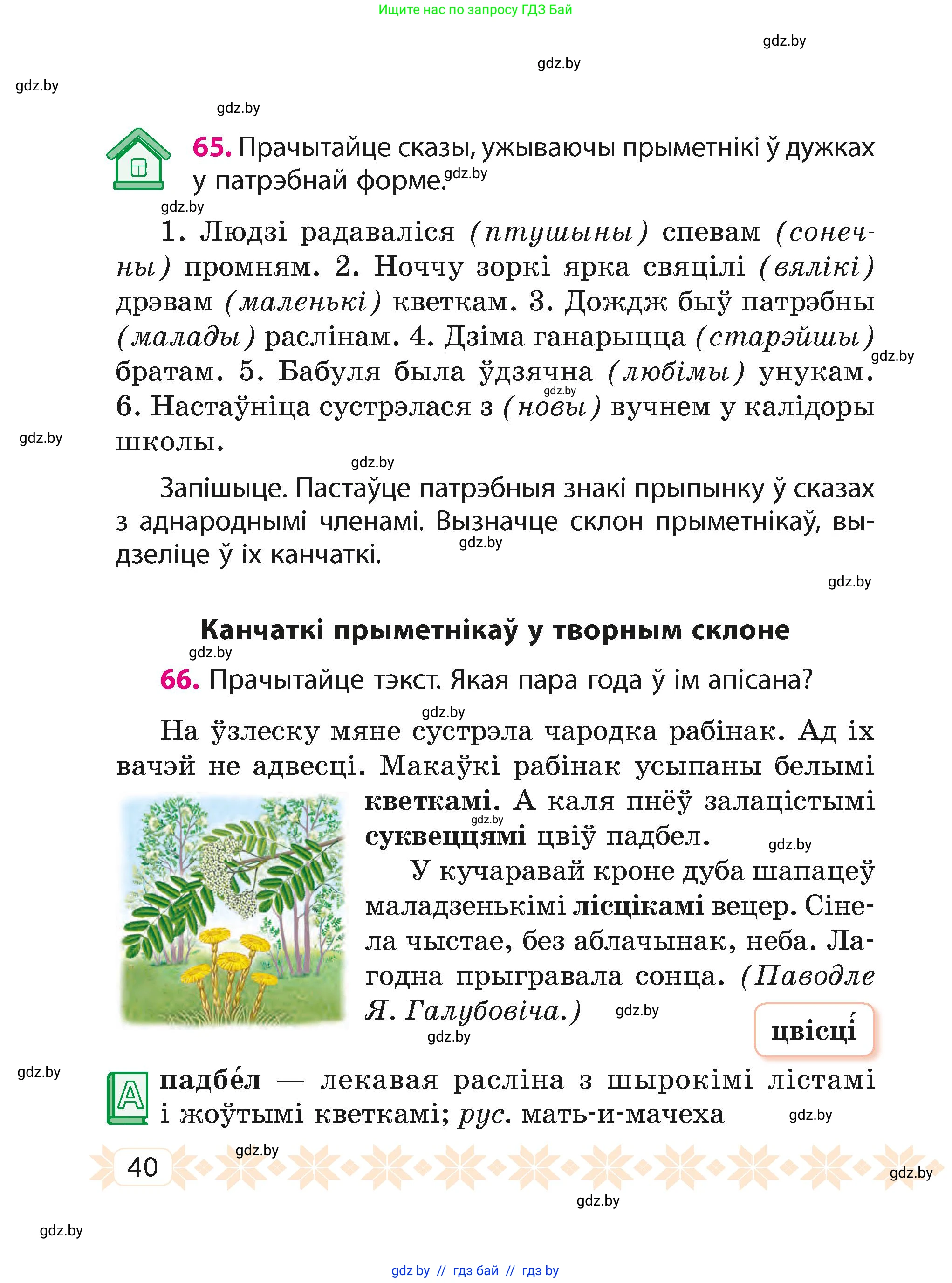 Белорусский язык (Беларуская мова), 4 класс Учебник, автор: Свірыдзенка Вольга Іванаўна, издательство Нацыянальны інстытут адукацыі, Минск, 2024, голубого цвета, Частка 2, страница 40