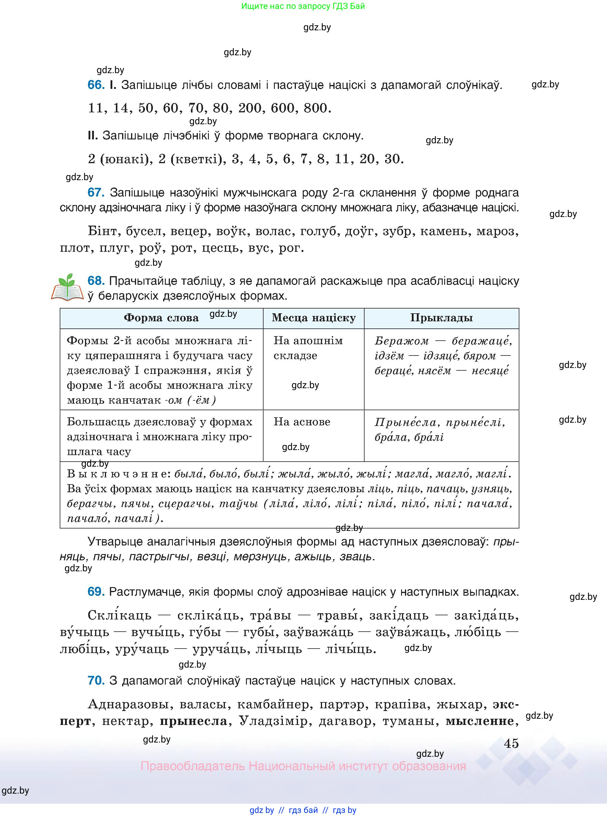 Белорусский язык (Беларуская мова), 10 класс Учебник, авторы: Валочка Ганна Міхайлаўна, Васюковіч Людміла Сяргееўна, Зелянко Вольга Уладзіміраўна, Міхнёнак С С, Якуба Святлана Міхайлаўна, издательство Нацыянальны інстытут адукацыі, Минск, 2020, страница 45