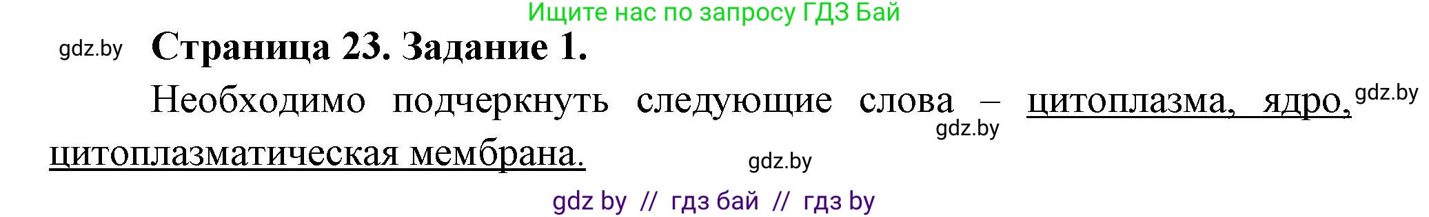 Биология, 6 класс рабочая тетрадь, авторы: Лисов Николай Дмитриевич, Борщевская Елена Валерьевна, издательство Аверсэв, Минск, 2021, жёлтого цвета, страница 23, номер 1, Решение