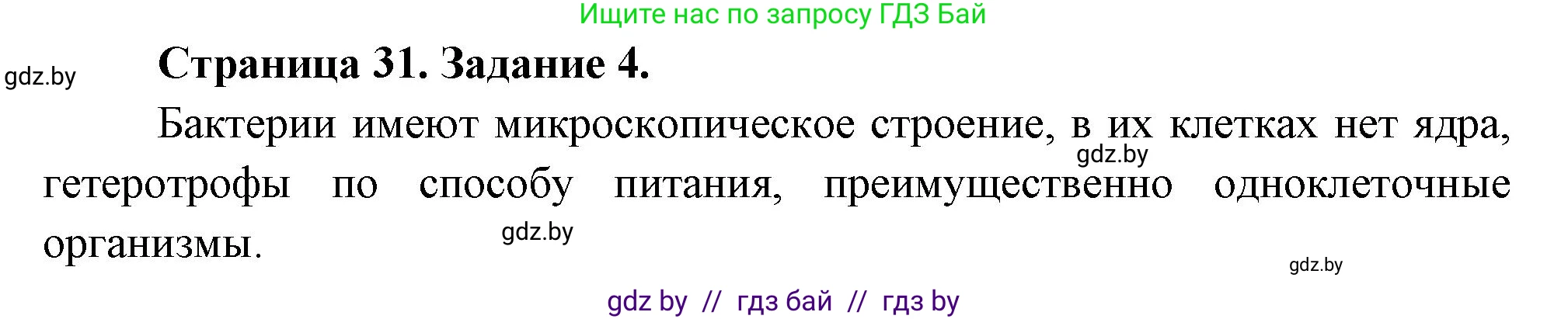 Биология, 6 класс рабочая тетрадь, авторы: Лисов Николай Дмитриевич, Борщевская Елена Валерьевна, издательство Аверсэв, Минск, 2021, жёлтого цвета, страница 31, номер 4, Решение