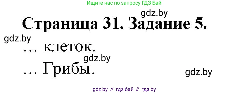 Биология, 6 класс рабочая тетрадь, авторы: Лисов Николай Дмитриевич, Борщевская Елена Валерьевна, издательство Аверсэв, Минск, 2021, жёлтого цвета, страница 31, номер 5, Решение