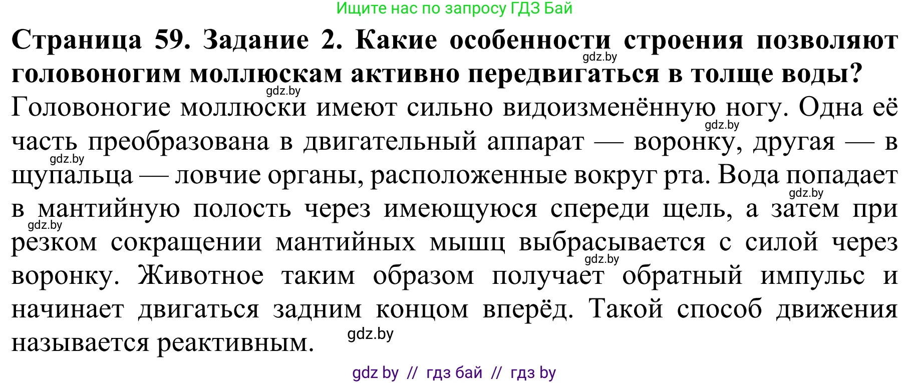 Биология, 8 класс Учебник, авторы: Бедарик Ирина Геннадьевна, Бедарик Александр Евгеньевич, Иванов Владимир Николаевич, издательство Адукацыя i выхаванне, Минск, 2023, зелёного цвета, страница 59, номер 2, Решение