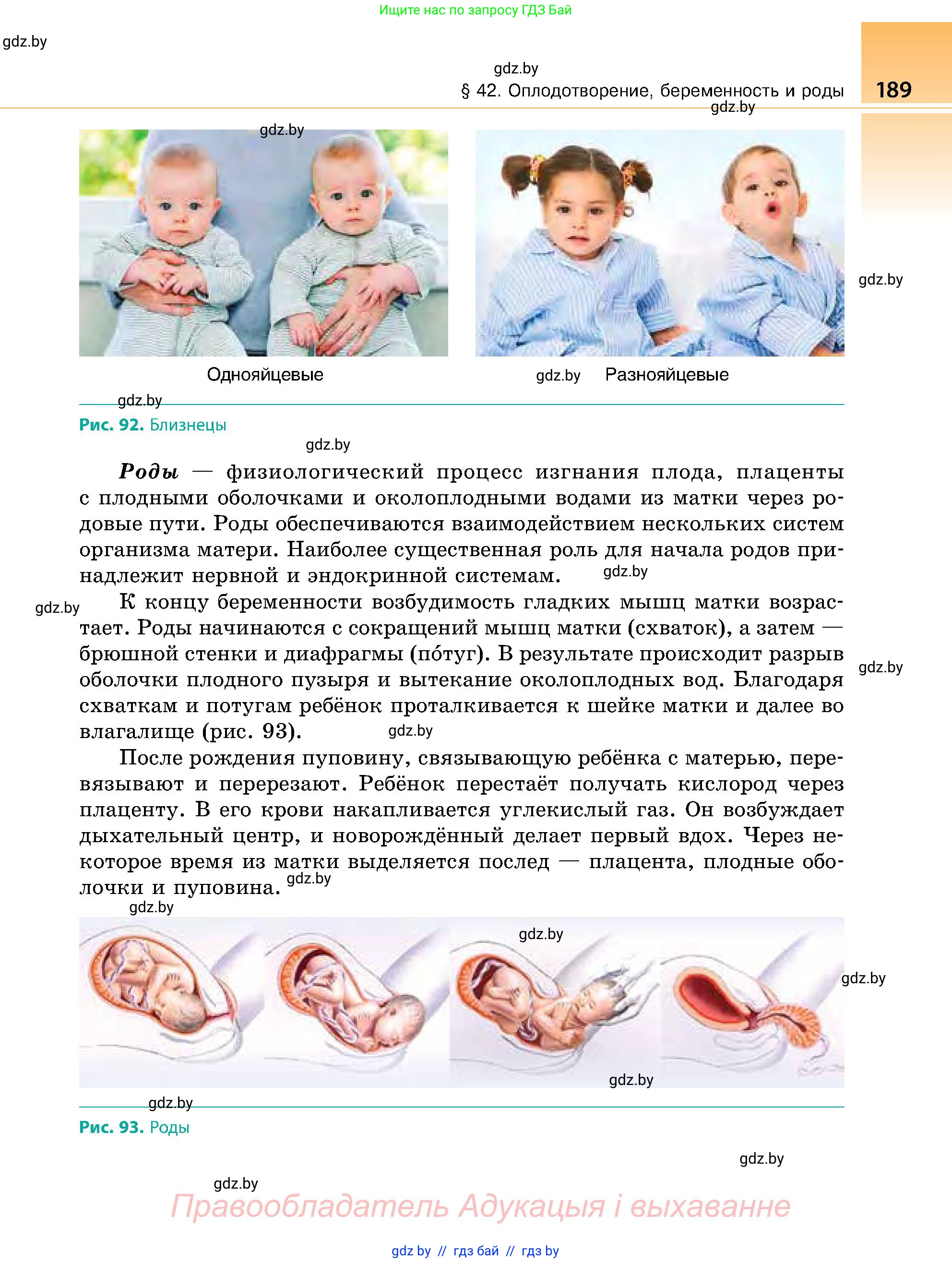 Биология, 9 класс Учебник, авторы: Борисов Олег Леонидович, Антипенко Алеся Анатольевна, Рогожников Олег Николаевич, издательство Адукацыя i выхаванне, Минск, 2025, бирюзового цвета, страница 189