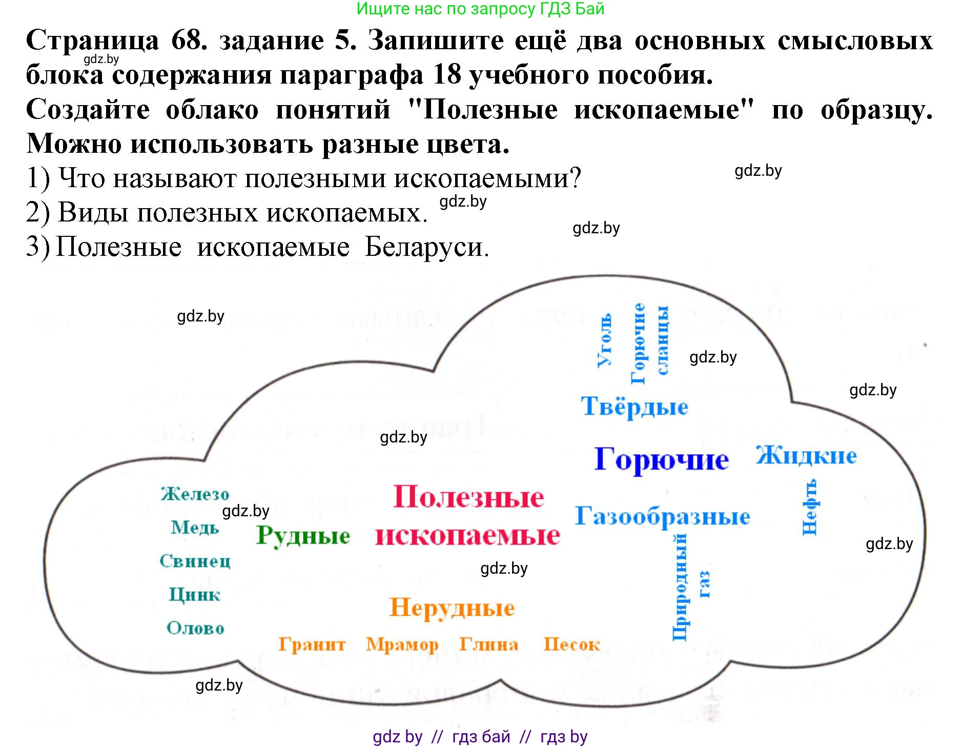 Человек и мир, 5 класс рабочая тетрадь, авторы: Лопух Пётр Степанович, Шкель Людмила Валерьевна, издательство Аверсэв, Минск, 2022, страница 68, номер 5, Решение