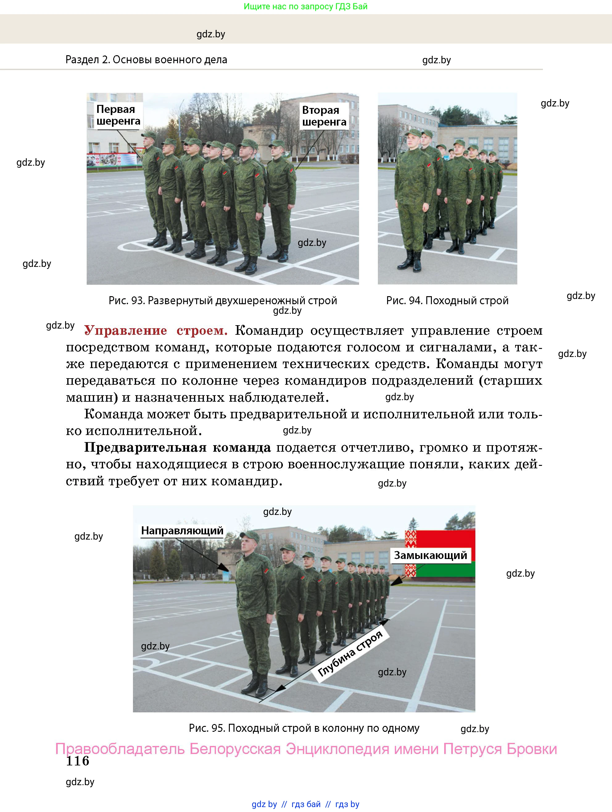 допризывная подготовка, 10-11 класс Учебник, авторы: Драгунов Вадим Валерьевич, Богдан Василий Генрихович, Городниченко Александр Николаевич, Дроговоз И Г, Кирпичев С Н, Мирончук С П, Павлющик А А, Ржеутский Л Я, Савчанчик С А, Стринкевич А Л, Хатешев Н С, Шелудков И Г, Шуканов С В, издательство Белорусская Энциклопедия имени Петруся Бровки, Минск, 2019, страница 116