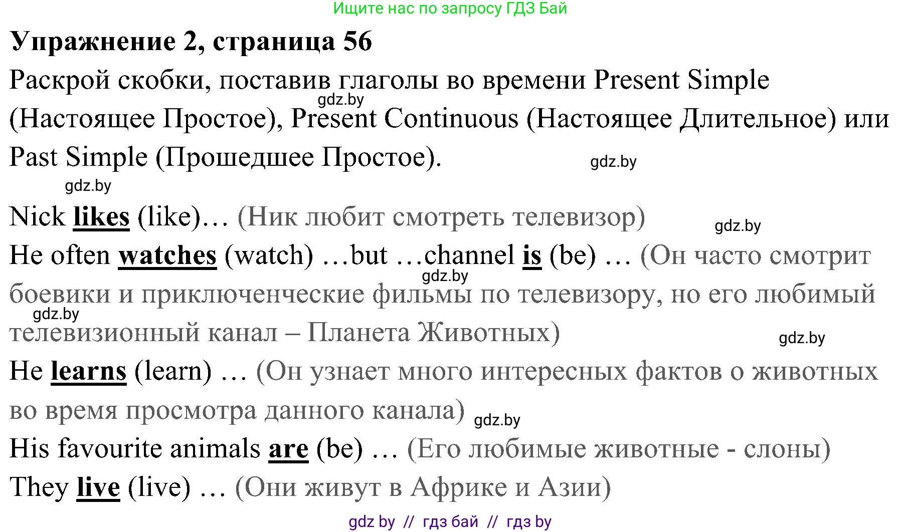 Английский язык (english), 5 класс практикум (activity book ), авторы: Демченко Наталья Валентиновна, Севрюкова Татьяна Юрьевна, Наумова Елена Георгиевна, Лапицкая Людмила Михайловна (Lapitskaya Ludmila), Юхнель Наталья Валентиновна, издательство Аверсэв, Минск, 2019, зелёного цвета, Часть 1, страница 56, номер 2, Решение 1