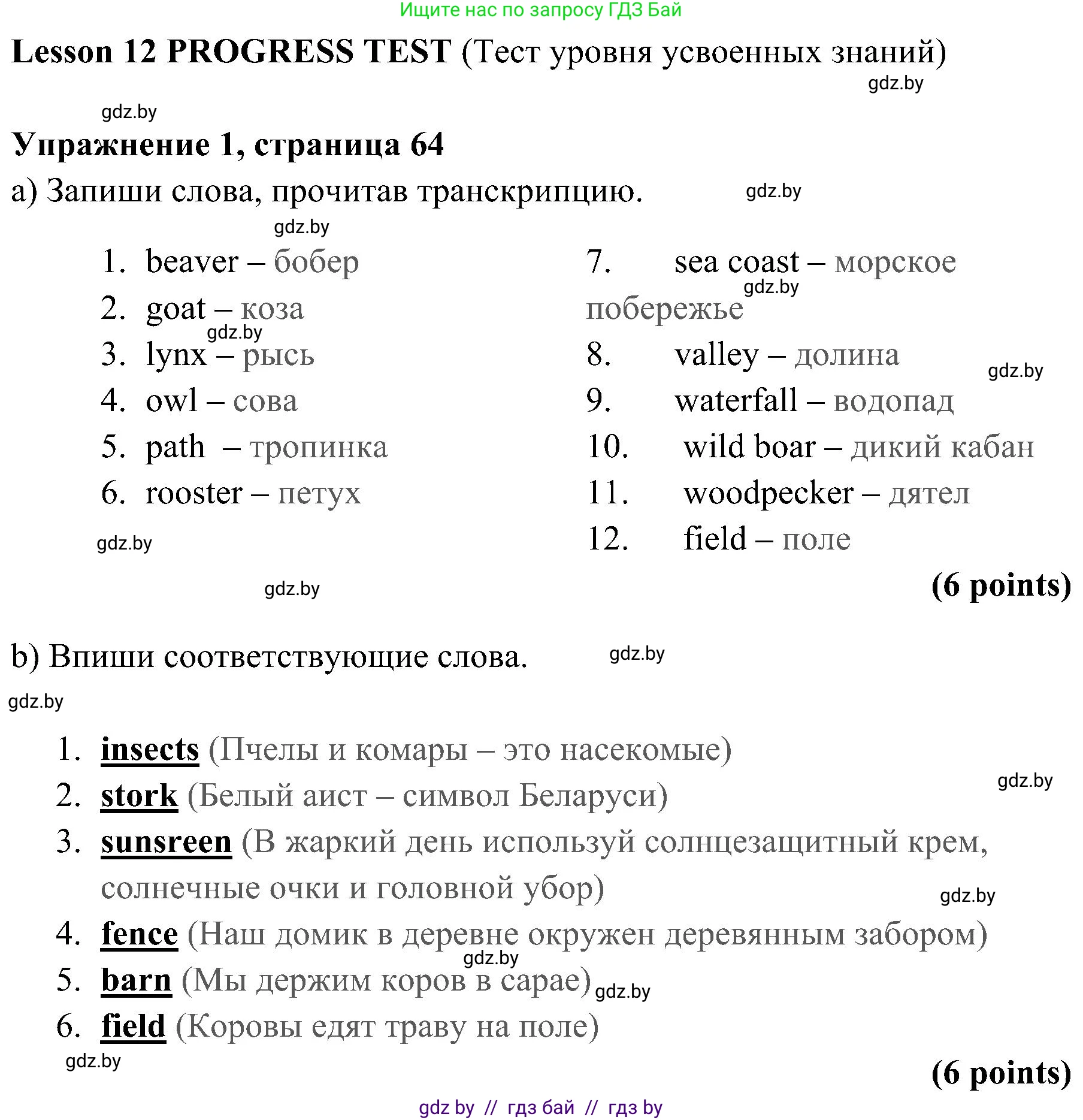 Английский язык (english), 5 класс практикум (activity book ), авторы: Демченко Наталья Валентиновна, Севрюкова Татьяна Юрьевна, Наумова Елена Георгиевна, Лапицкая Людмила Михайловна (Lapitskaya Ludmila), Юхнель Наталья Валентиновна, издательство Аверсэв, Минск, 2019, зелёного цвета, Часть 2, страница 64, номер 1, Решение 1