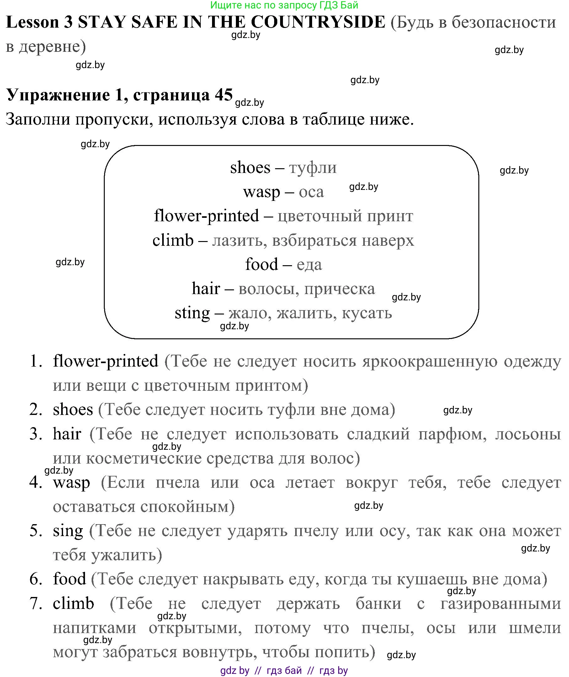 Английский язык (english), 5 класс практикум (activity book ), авторы: Демченко Наталья Валентиновна, Севрюкова Татьяна Юрьевна, Наумова Елена Георгиевна, Лапицкая Людмила Михайловна (Lapitskaya Ludmila), Юхнель Наталья Валентиновна, издательство Аверсэв, Минск, 2019, зелёного цвета, Часть 2, страница 45, номер 1, Решение 1