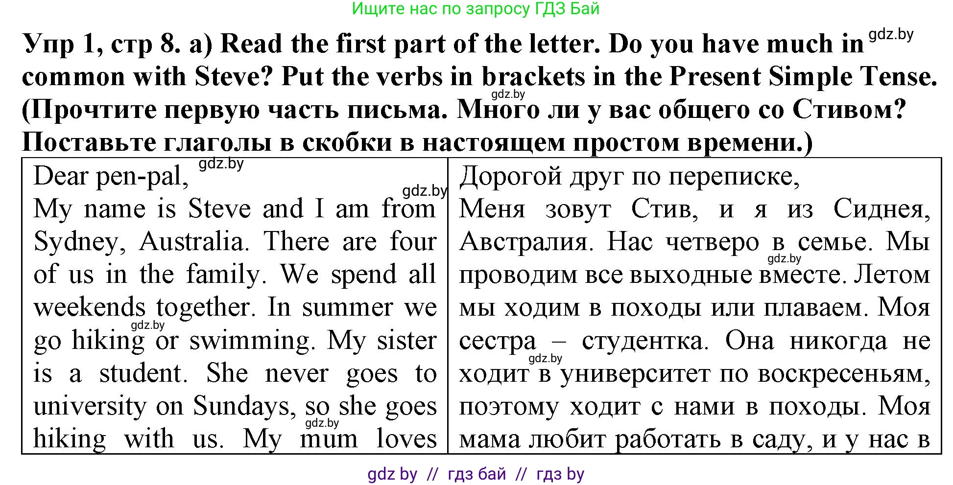 Английский язык (english), 6 класс Тетрадь по грамматике (grammar), авторы: Севрюкова Татьяна Юрьевна, Юхнель Наталья Валентиновна, Бушуева Эдите Владиславовна, издательство Аверсэв, Минск, 2022, зелёного цвета, страница 8, номер 1, Решение
