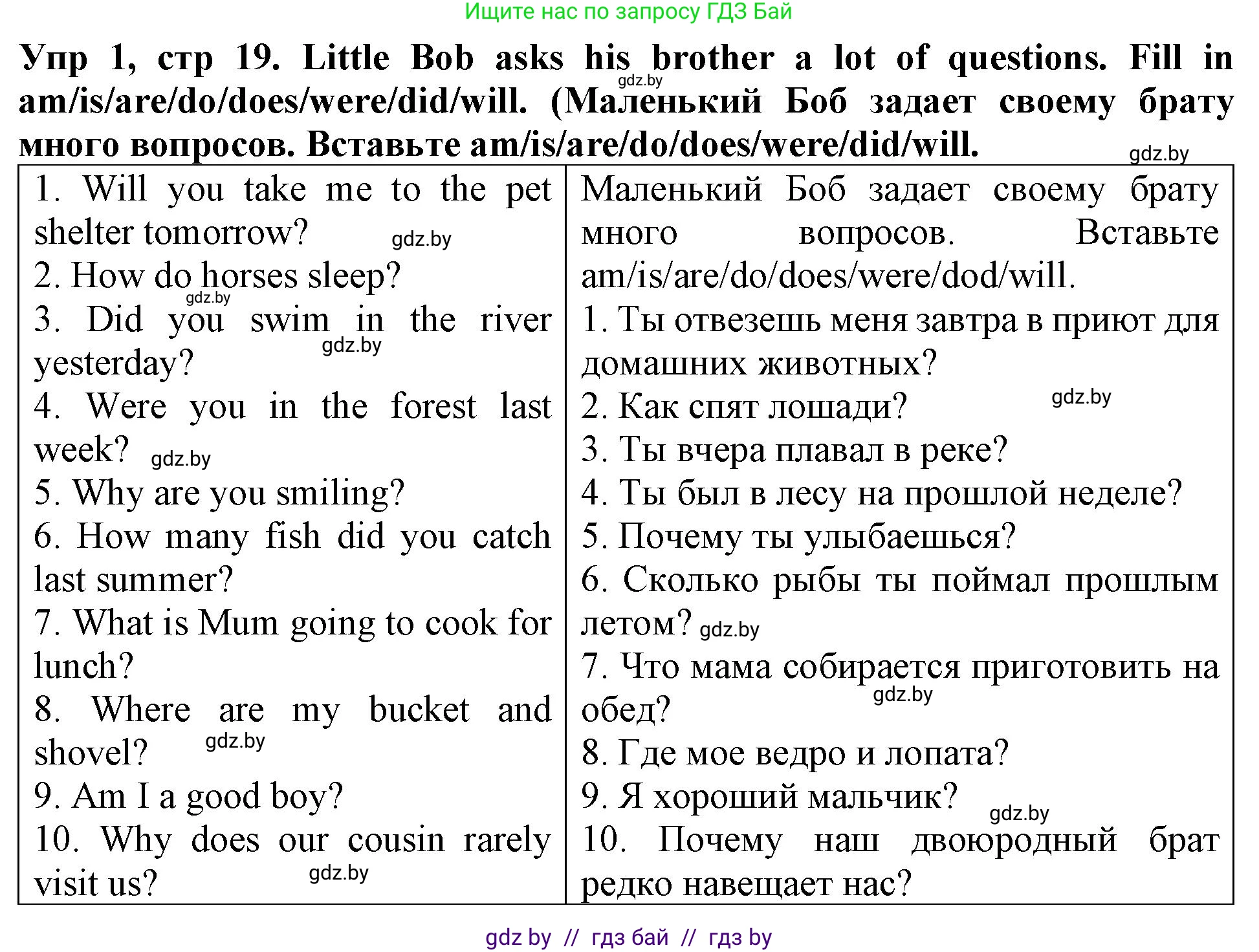 Английский язык (english), 6 класс Тетрадь по грамматике (grammar), авторы: Севрюкова Татьяна Юрьевна, Юхнель Наталья Валентиновна, Бушуева Эдите Владиславовна, издательство Аверсэв, Минск, 2022, зелёного цвета, страница 19, номер 1, Решение