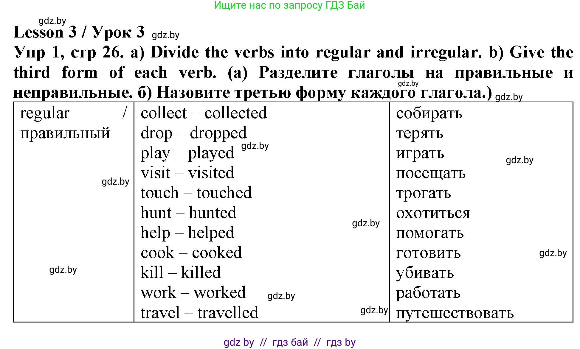 Английский язык (english), 6 класс Тетрадь по грамматике (grammar), авторы: Севрюкова Татьяна Юрьевна, Юхнель Наталья Валентиновна, Бушуева Эдите Владиславовна, издательство Аверсэв, Минск, 2022, зелёного цвета, страница 26, номер 1, Решение