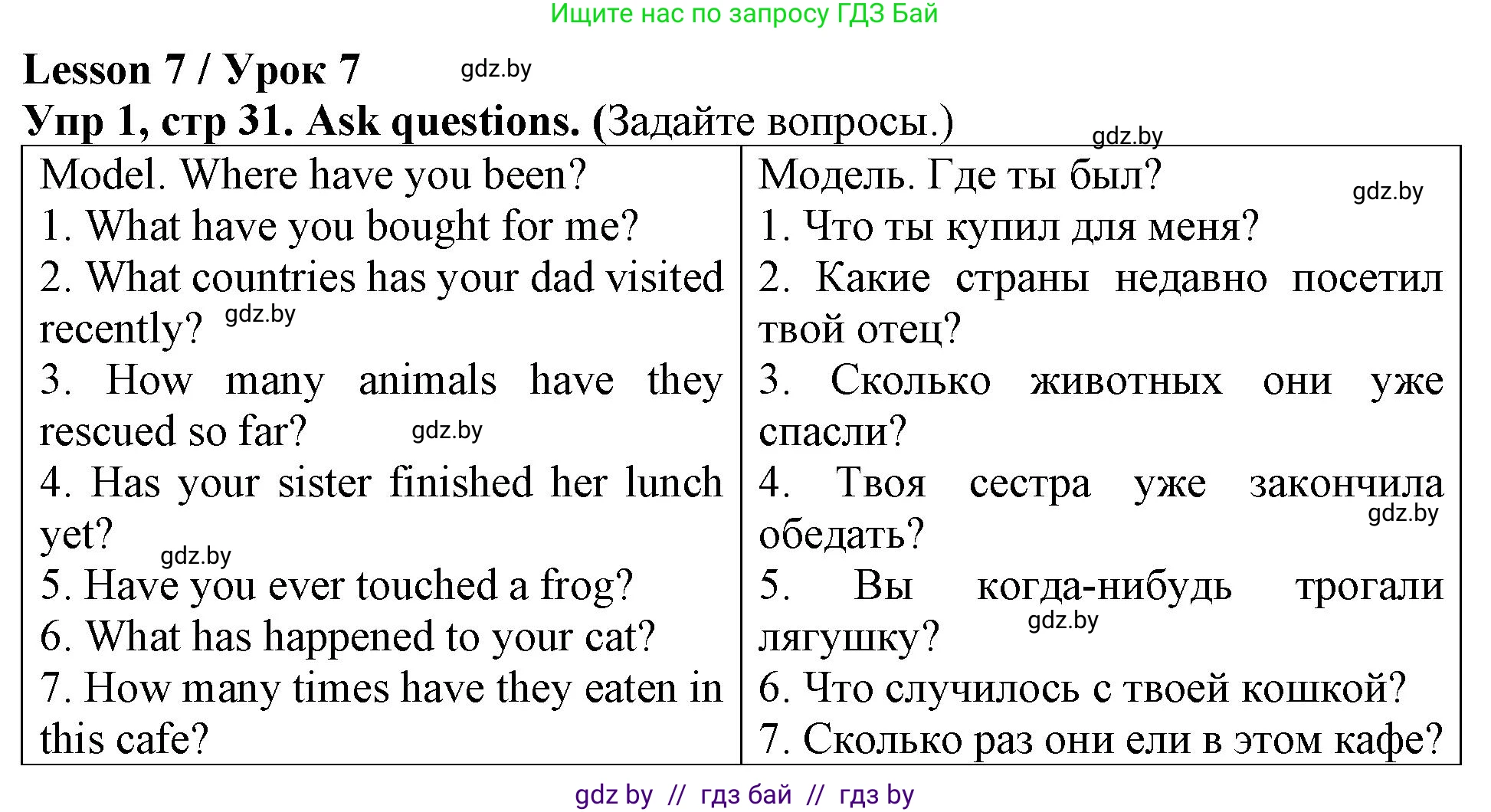 Английский язык (english), 6 класс Тетрадь по грамматике (grammar), авторы: Севрюкова Татьяна Юрьевна, Юхнель Наталья Валентиновна, Бушуева Эдите Владиславовна, издательство Аверсэв, Минск, 2022, зелёного цвета, страница 31, номер 1, Решение