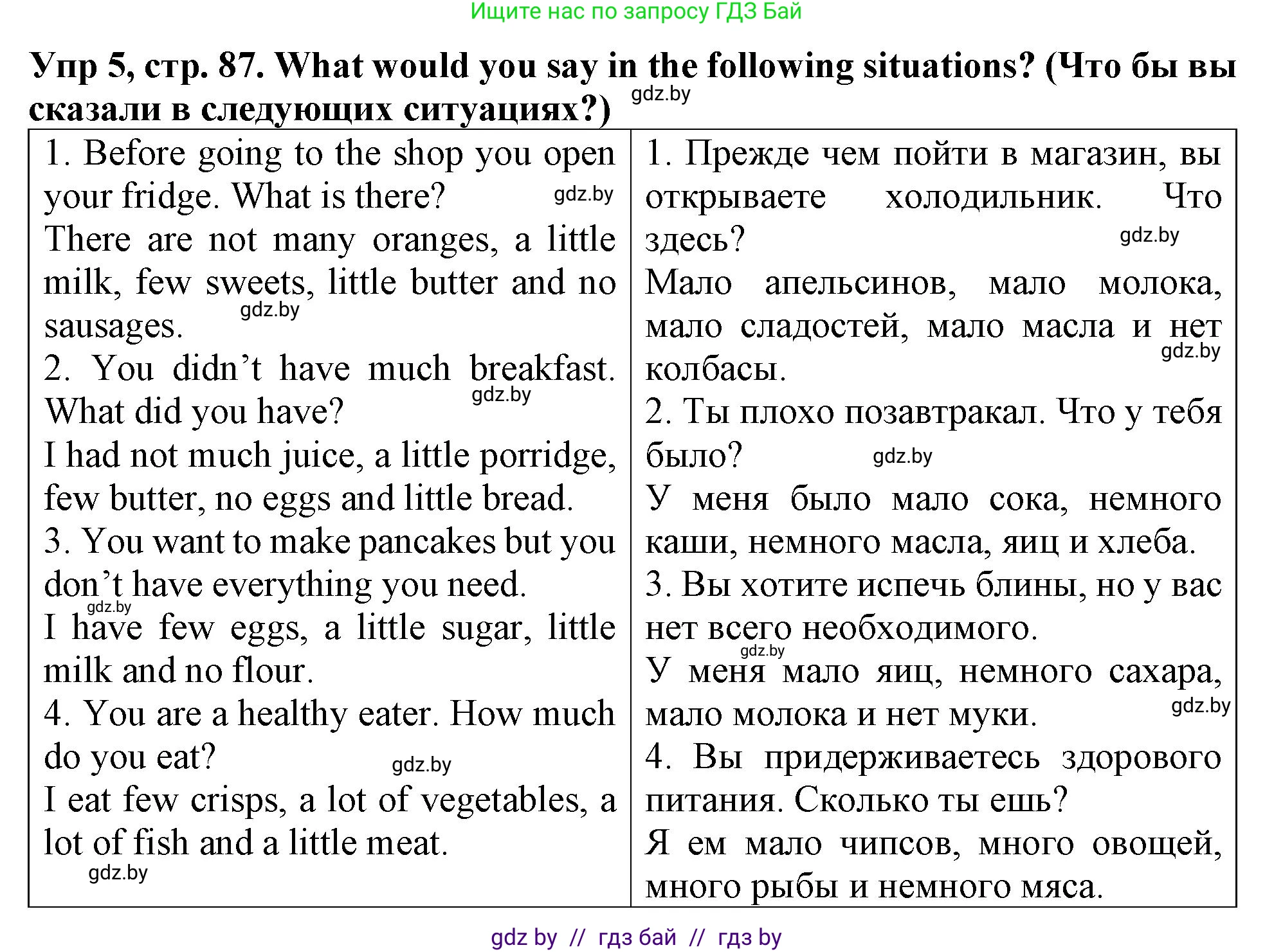 Английский язык (english), 6 класс Тетрадь по грамматике (grammar), авторы: Севрюкова Татьяна Юрьевна, Юхнель Наталья Валентиновна, Бушуева Эдите Владиславовна, издательство Аверсэв, Минск, 2022, зелёного цвета, страница 87, номер 5, Решение