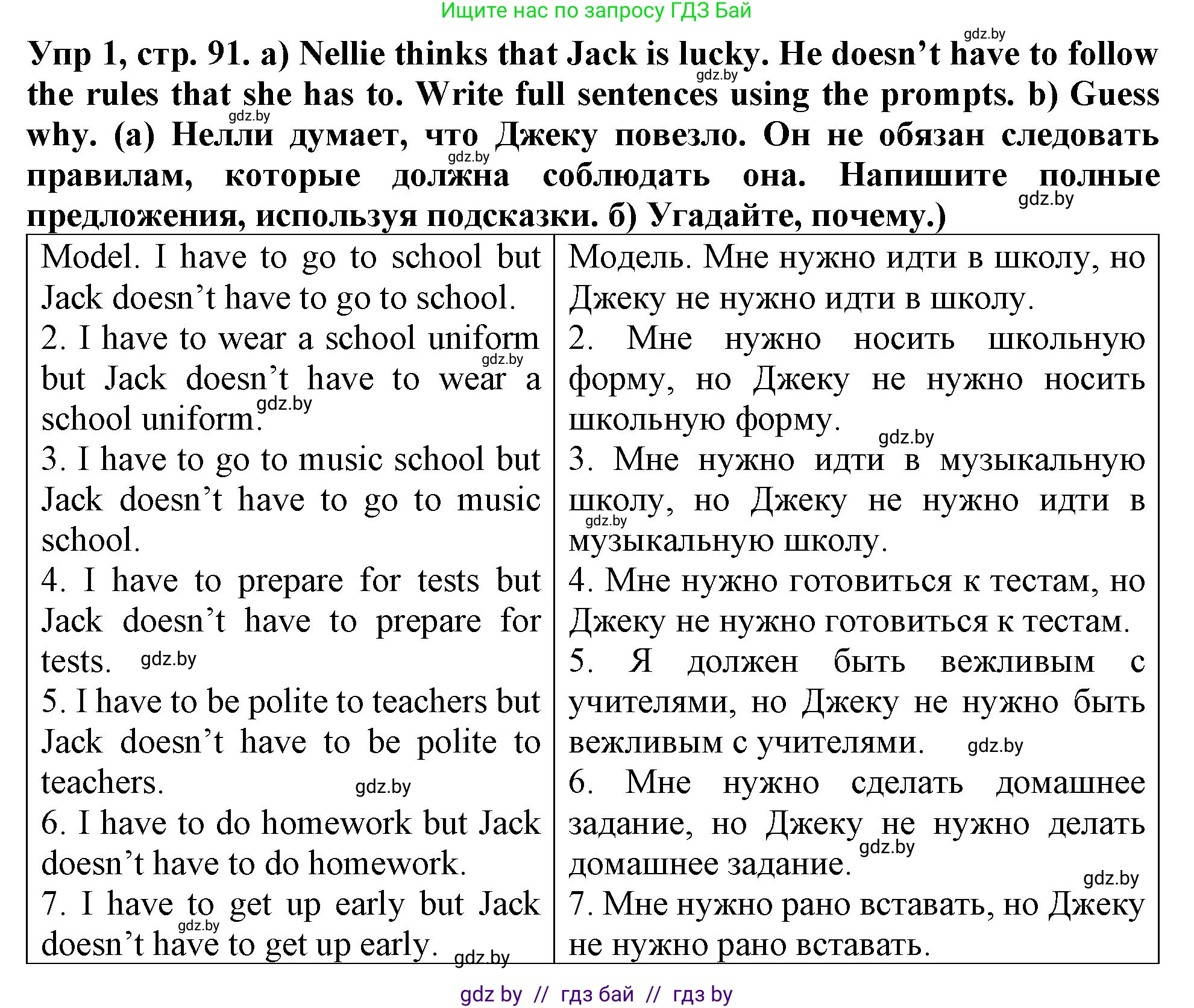 Английский язык (english), 6 класс Тетрадь по грамматике (grammar), авторы: Севрюкова Татьяна Юрьевна, Юхнель Наталья Валентиновна, Бушуева Эдите Владиславовна, издательство Аверсэв, Минск, 2022, зелёного цвета, страница 91, номер 1, Решение