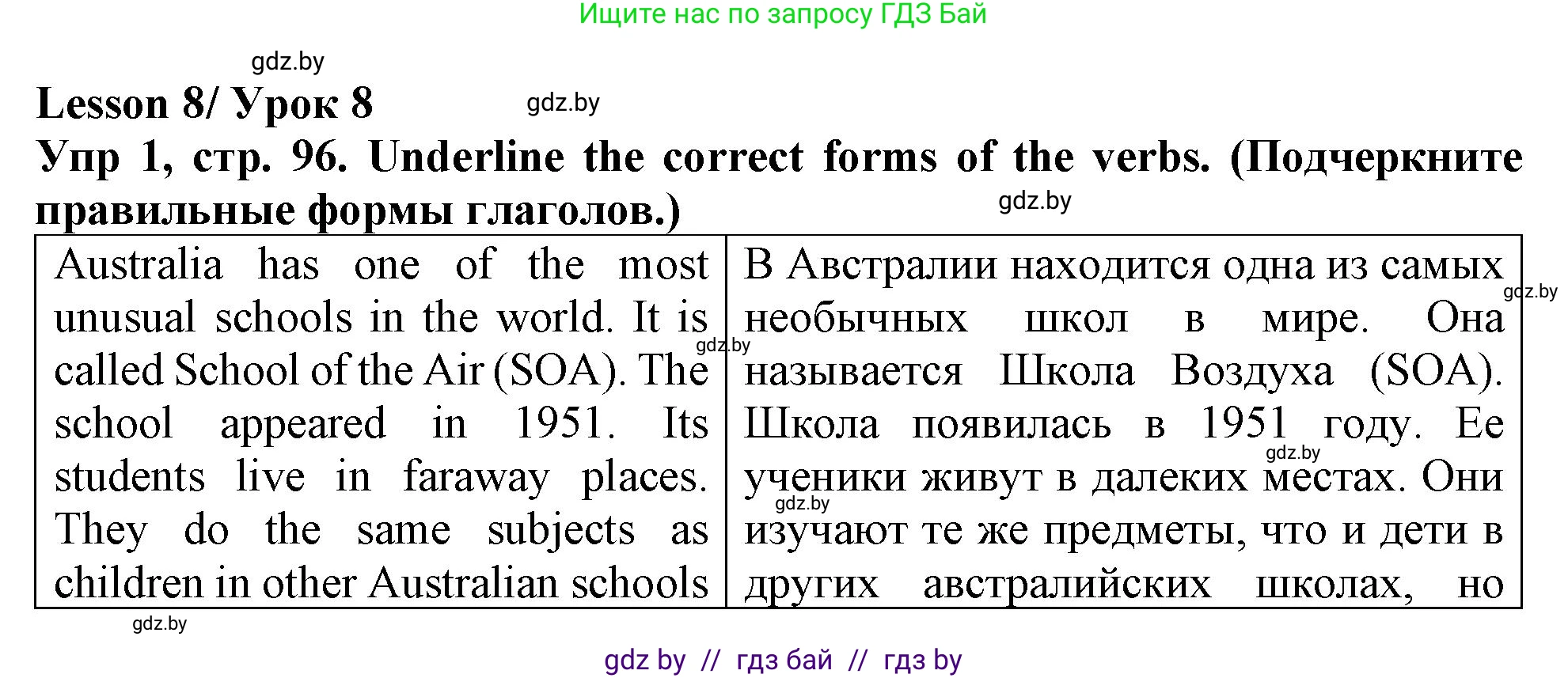 Английский язык (english), 6 класс Тетрадь по грамматике (grammar), авторы: Севрюкова Татьяна Юрьевна, Юхнель Наталья Валентиновна, Бушуева Эдите Владиславовна, издательство Аверсэв, Минск, 2022, зелёного цвета, страница 96, номер 1, Решение