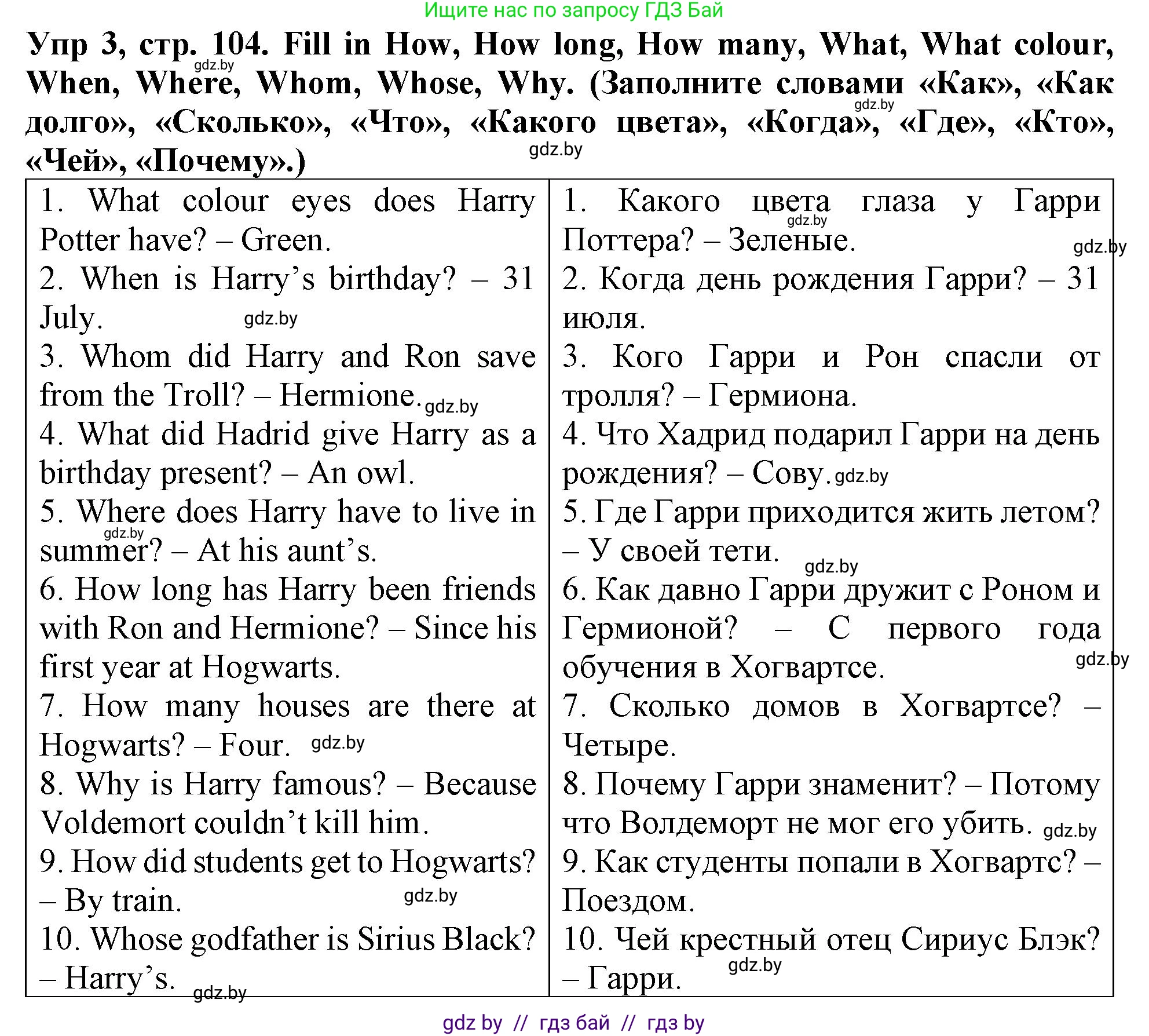 Английский язык (english), 6 класс Тетрадь по грамматике (grammar), авторы: Севрюкова Татьяна Юрьевна, Юхнель Наталья Валентиновна, Бушуева Эдите Владиславовна, издательство Аверсэв, Минск, 2022, зелёного цвета, страница 104, номер 3, Решение