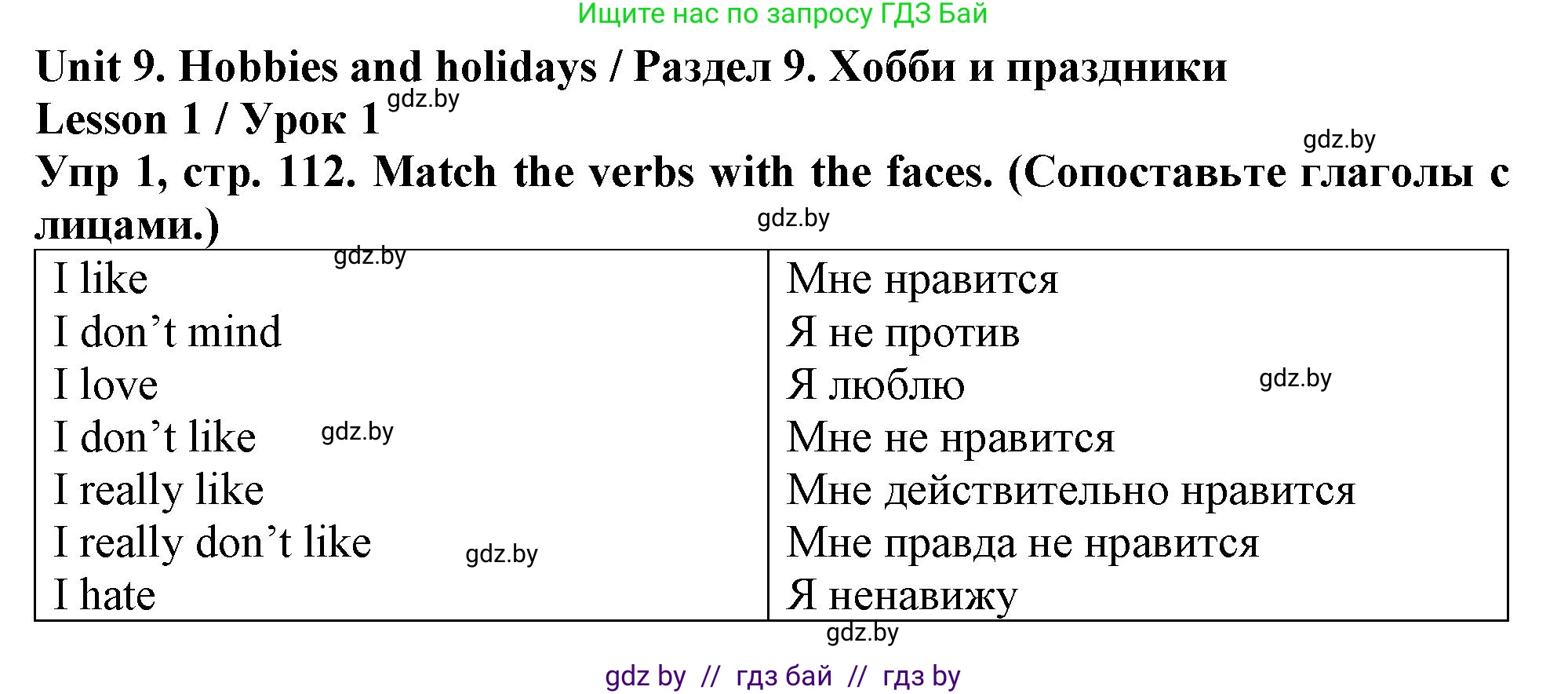Английский язык (english), 6 класс Тетрадь по грамматике (grammar), авторы: Севрюкова Татьяна Юрьевна, Юхнель Наталья Валентиновна, Бушуева Эдите Владиславовна, издательство Аверсэв, Минск, 2022, зелёного цвета, страница 112, номер 1, Решение