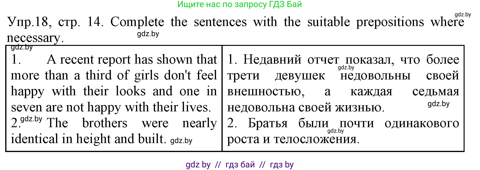 Английский язык (english), 7 класс Тетрадь по грамматике (grammar), авторы: Севрюкова Татьяна Юрьевна, Бушуева Эдите Владиславовна, Юхнель Наталья Валентиновна, издательство Аверсэв, Минск, 2023, страница 14, номер 18, Решение