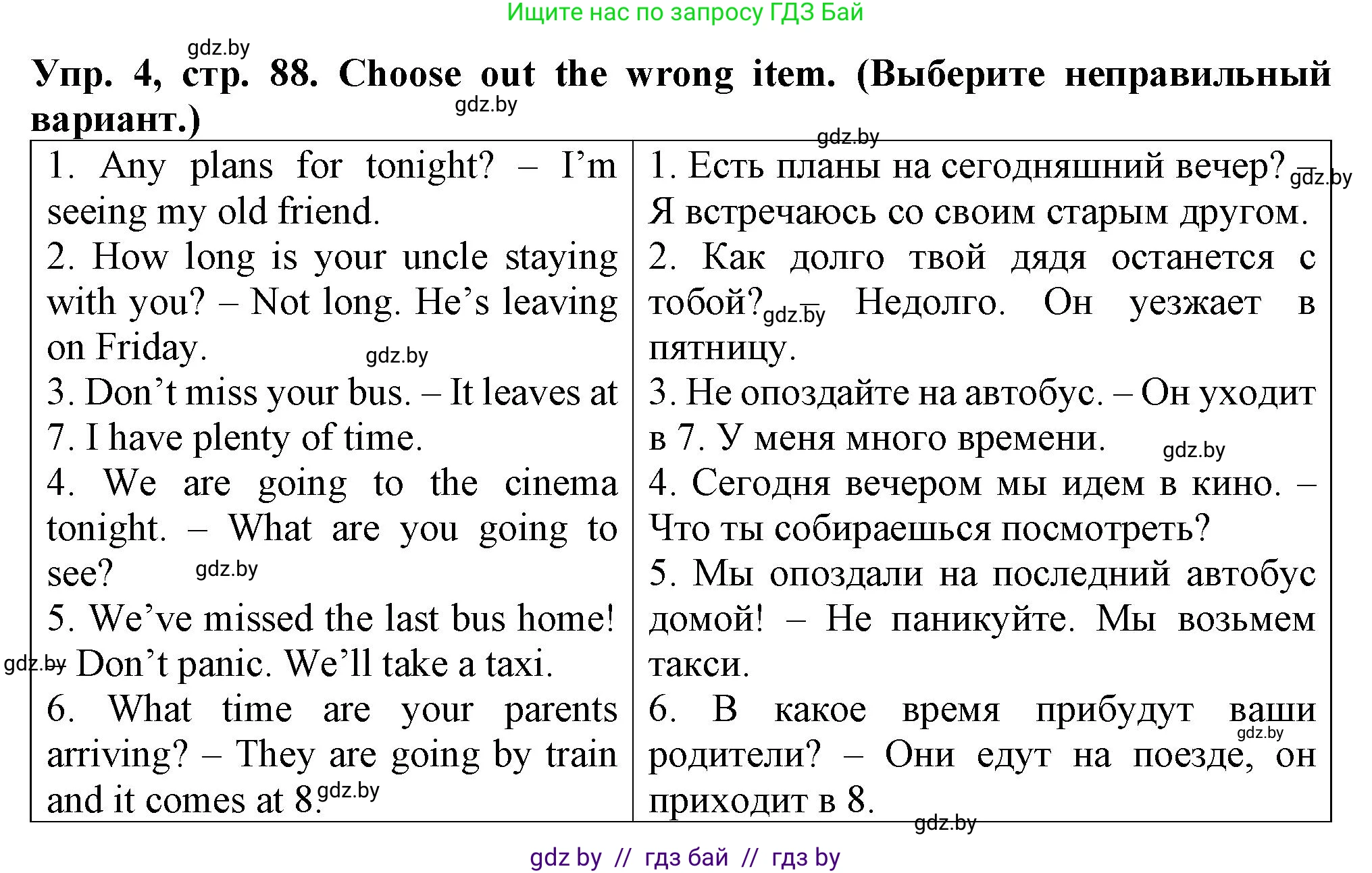 Английский язык (english), 7 класс Тетрадь по грамматике (grammar), авторы: Севрюкова Татьяна Юрьевна, Бушуева Эдите Владиславовна, Юхнель Наталья Валентиновна, издательство Аверсэв, Минск, 2023, страница 88, номер 4, Решение