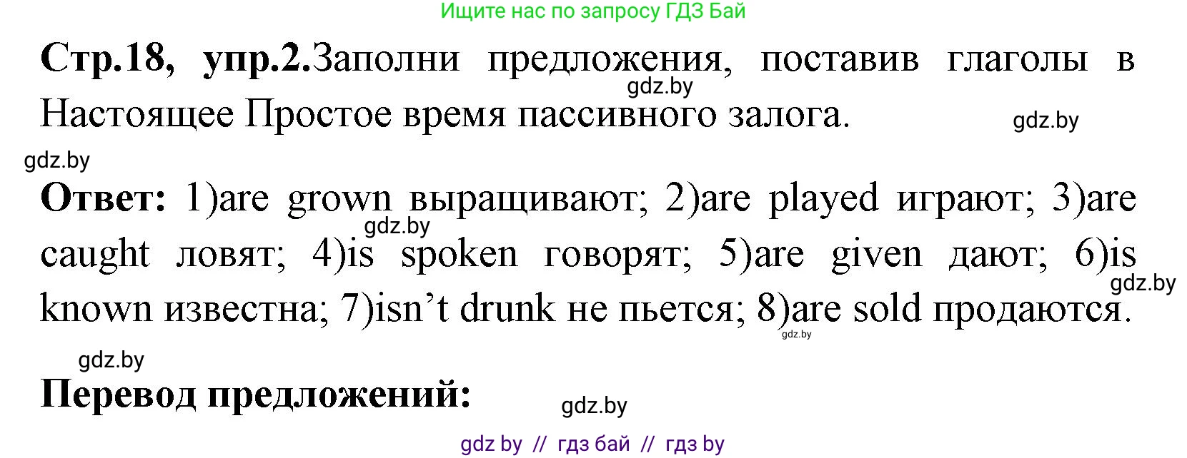 Английский язык (english), 7 класс практикум (activity book ), авторы: Юхнель Наталья Валентиновна, Наумова Елена Георгиевна, Демченко Наталья Валентиновна, Романчук Вероника Романовна, Гуськов А Л, Волков Андрей Валерьевич, издательство Аверсэв, Минск, 2023, Часть ( Part) 2, страница 18, номер 2, Решение