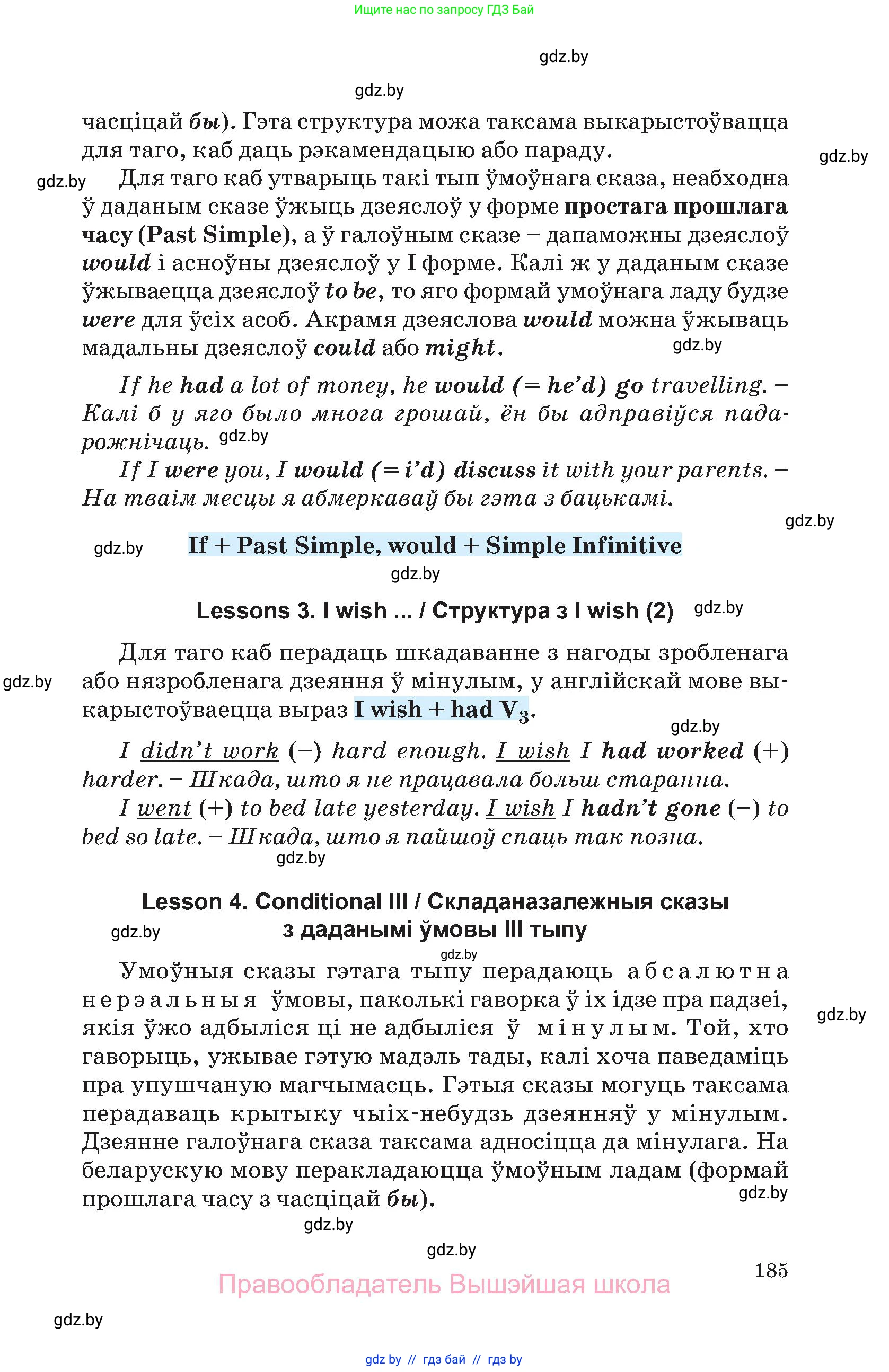 Английский язык (english), 10 класс Учебник (Student's book), авторы: Демченко Наталья Валентиновна, Юхнель Наталья Валентиновна, Севрюкова Татьяна Юрьевна, Бушуева Эдите Владиславовна, Лапицкая Людмила Михайловна (Lapitskaya Ludmila), издательство Вышэйшая школа, Минск, 2021, голубого цвета, страница 185