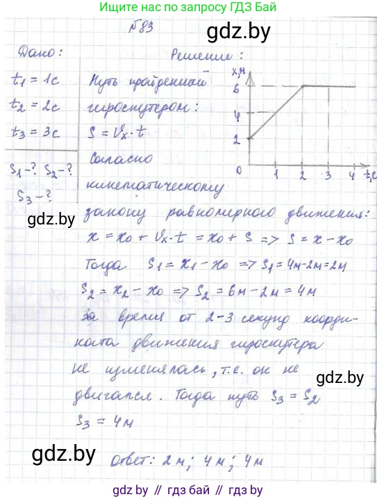 Физика, 9 класс Сборник задач, авторы: Исаченкова Лариса Артёмовна, Дорофейчик Владимир Владимирович, Захаревич Екатерина Васильевна, Пальчик Геннадий Владимирович, издательство Аверсэв, Минск, 2021, страница 24, номер 83, Решение 2