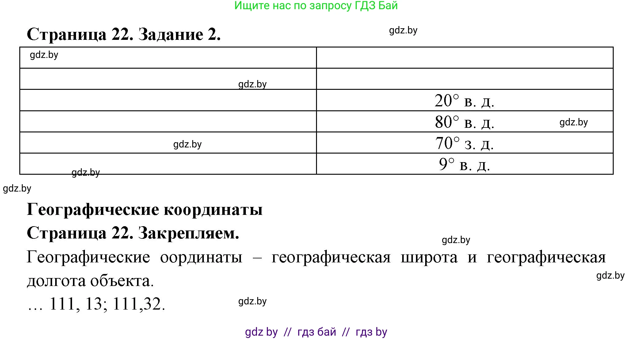 География, 6 класс рабочая тетрадь, авторы: Кольмакова Елена Генадьевна, Пикулик Валентина Владимировна, издательство Аверсэв, Минск, 2022, бирюзового цвета, страница 22, номер 2, Решение