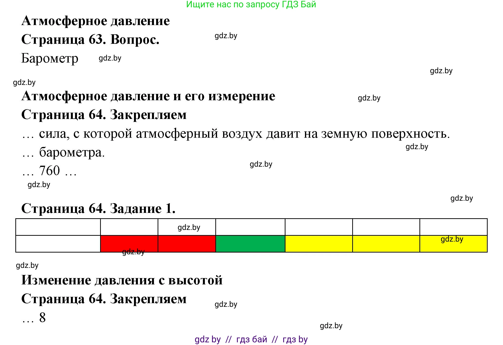 География, 6 класс рабочая тетрадь, авторы: Кольмакова Елена Генадьевна, Пикулик Валентина Владимировна, издательство Аверсэв, Минск, 2022, бирюзового цвета, страница 64, номер 1, Решение