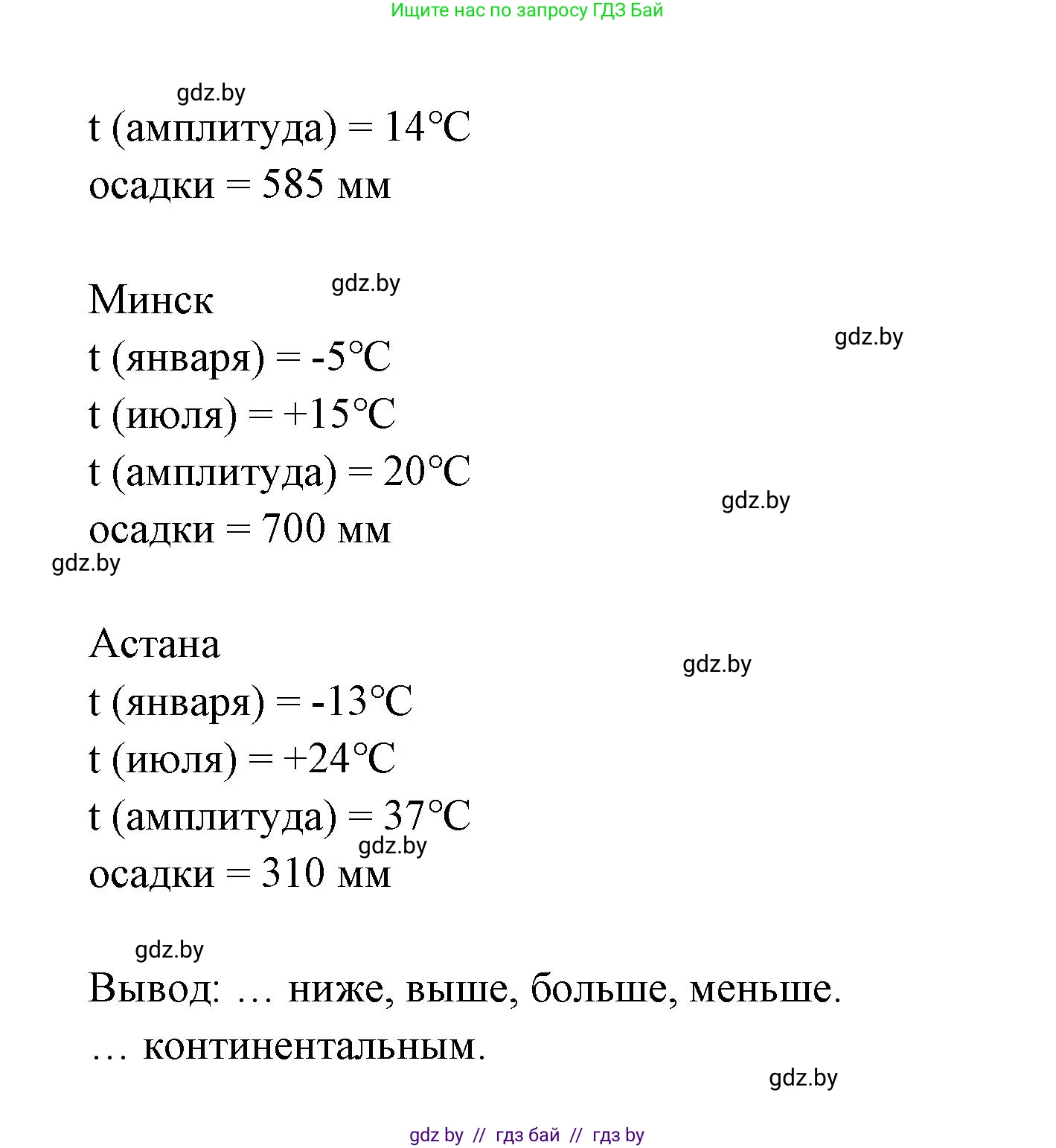 География, 6 класс рабочая тетрадь, авторы: Кольмакова Елена Генадьевна, Пикулик Валентина Владимировна, издательство Аверсэв, Минск, 2022, бирюзового цвета, страница 80, номер 1, Решение (продолжение 2)