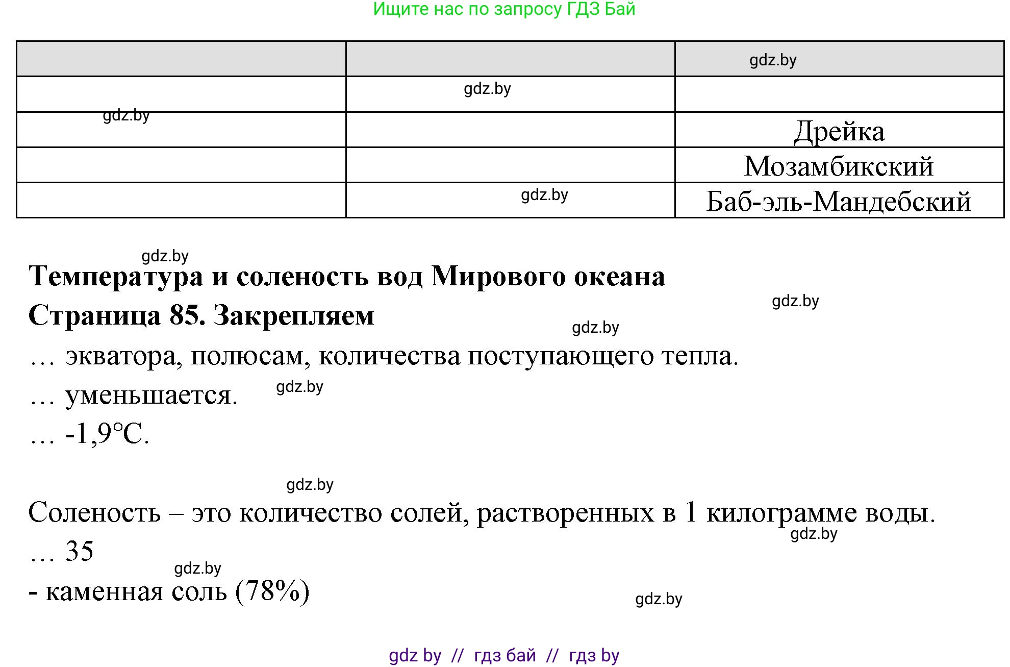 География, 6 класс рабочая тетрадь, авторы: Кольмакова Елена Генадьевна, Пикулик Валентина Владимировна, издательство Аверсэв, Минск, 2022, бирюзового цвета, страница 85, номер 3, Решение