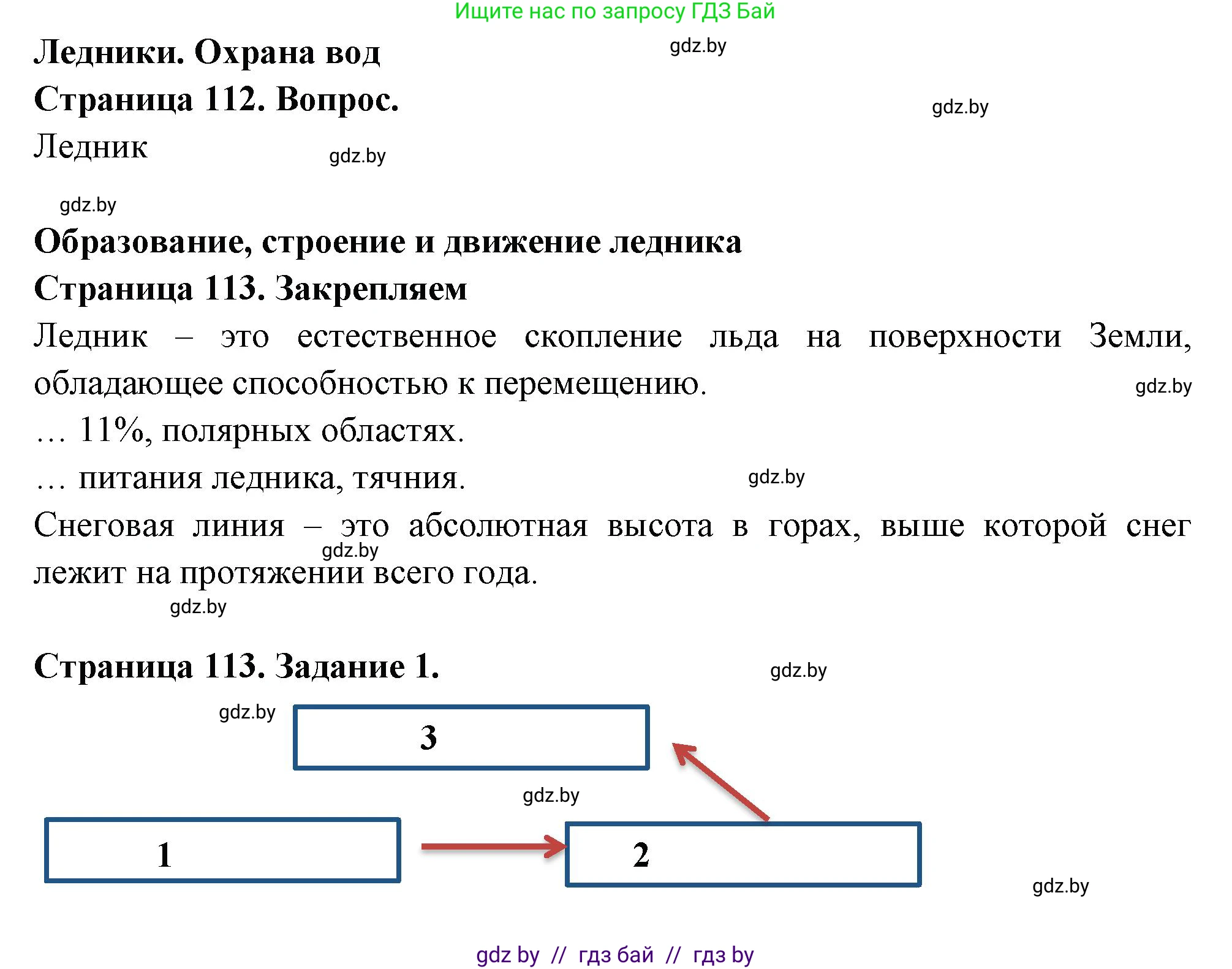 География, 6 класс рабочая тетрадь, авторы: Кольмакова Елена Генадьевна, Пикулик Валентина Владимировна, издательство Аверсэв, Минск, 2022, бирюзового цвета, страница 113, номер 1, Решение