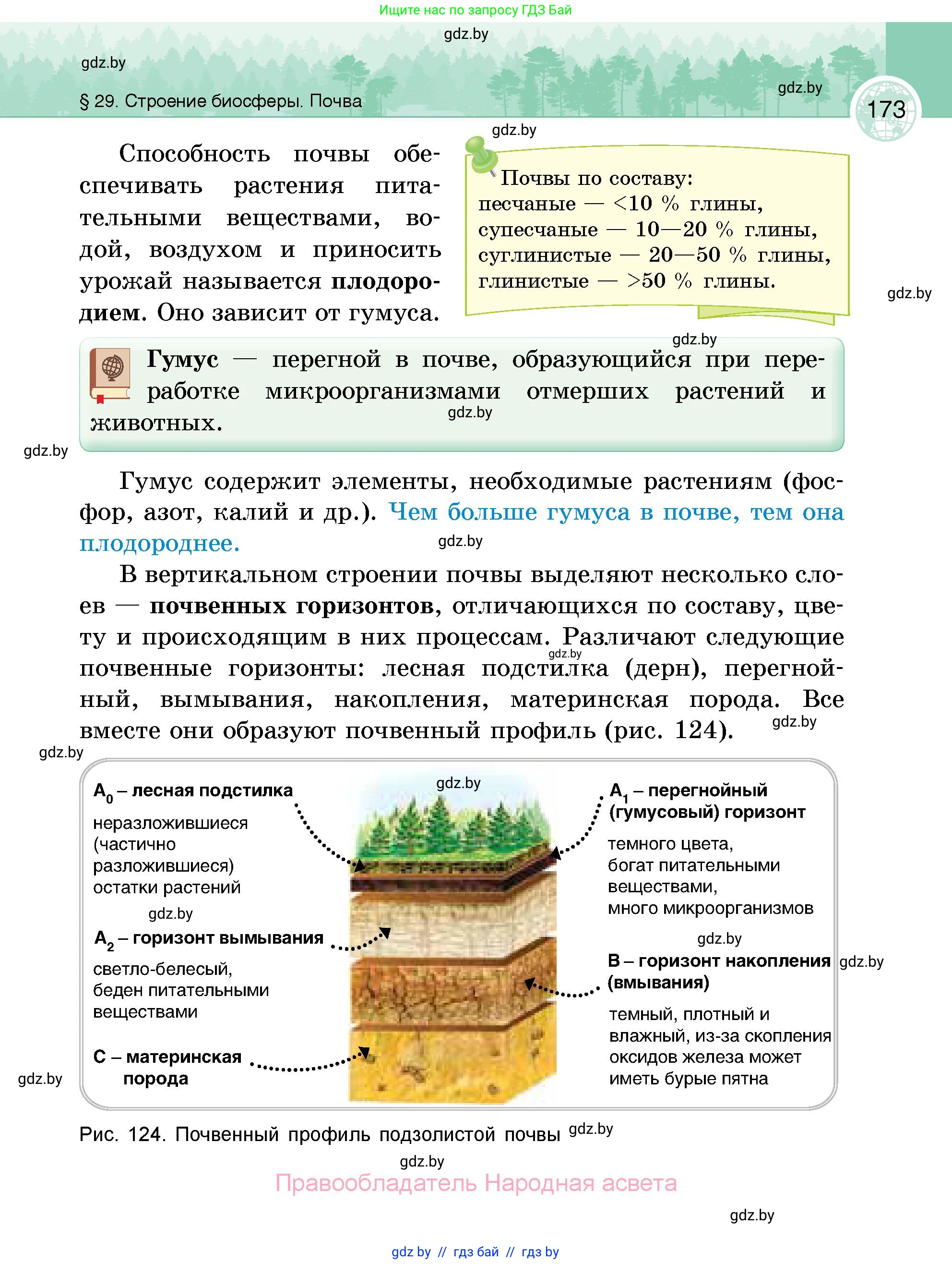 География, 6 класс Учебник, авторы: Кольмакова Елена Генадьевна, Пикулик Валентина Владимировна, издательство Народная асвета, Минск, 2022, страница 173