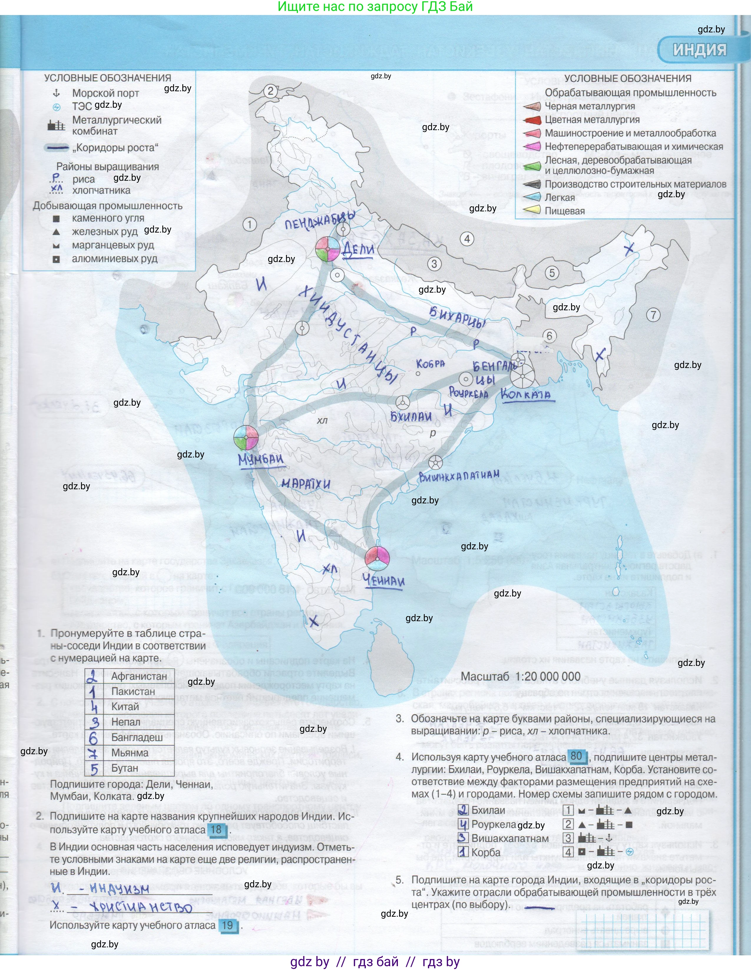 География, 8 класс Контурные карты, авторы: Озем Г З, Ольмец Л Г, Шкель Людмила Валерьевна, Фокеева Л В, издательство Белкартография, Минск, 2022, голубого цвета, страница 37, Решение