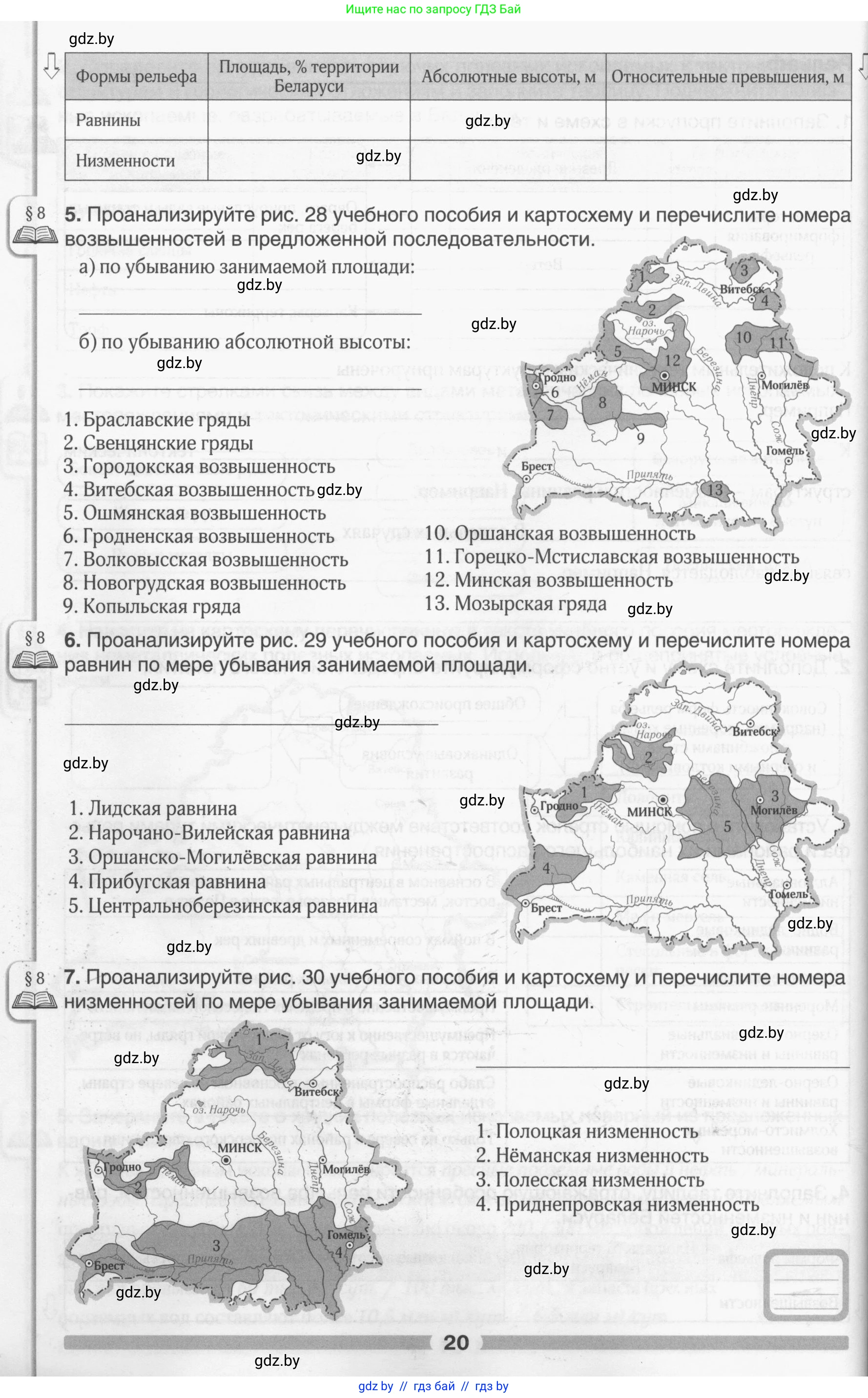 География, 9 класс рабочая тетрадь, авторы: Брилевский Михаил Николаевич, Климович Алеся Владимировна, издательство Белкартография, Минск, 2021, бирюзового цвета, страница 20