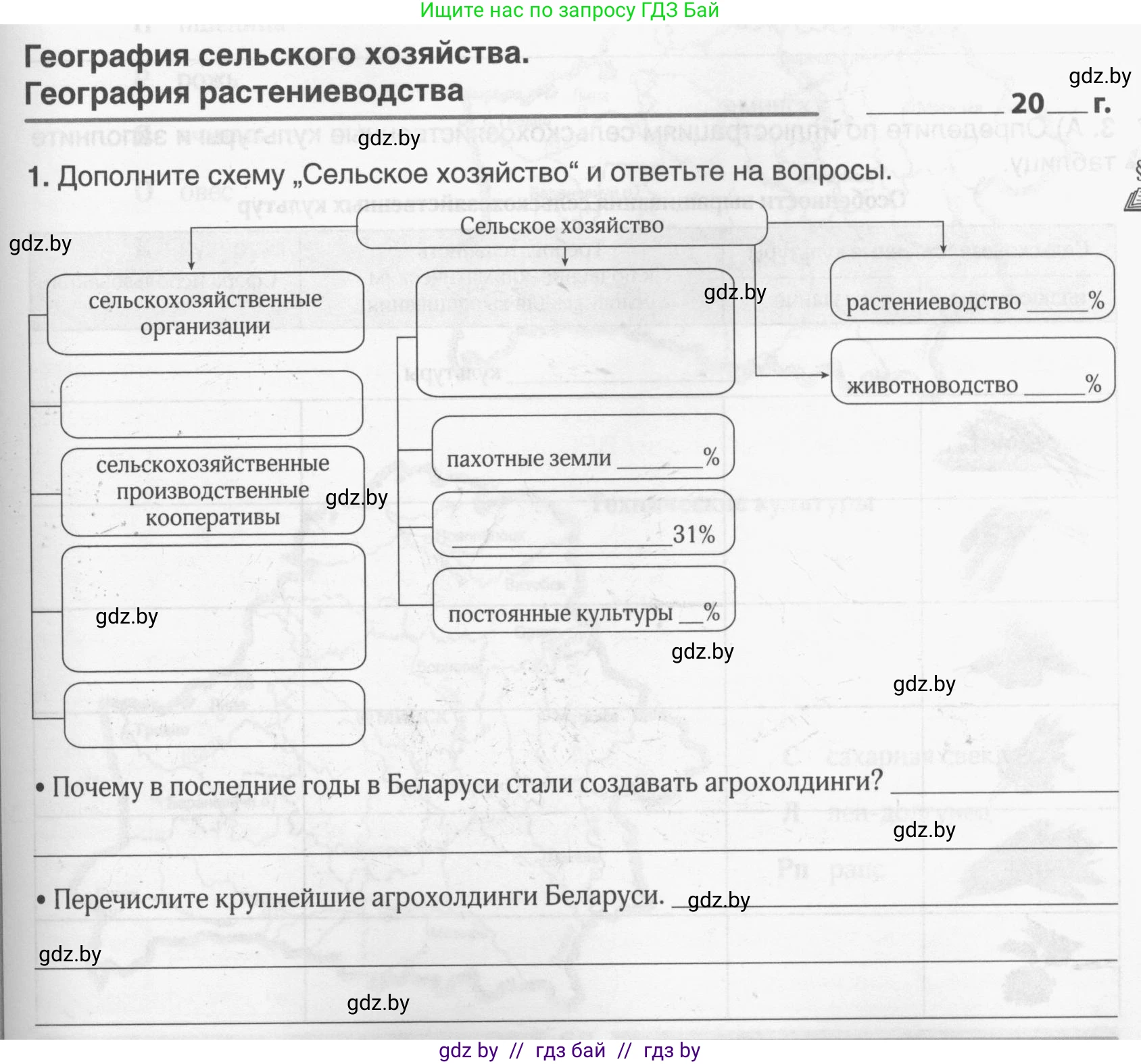 География, 9 класс рабочая тетрадь, авторы: Брилевский Михаил Николаевич, Климович Алеся Владимировна, издательство Белкартография, Минск, 2021, бирюзового цвета, страница 61, номер 1, Условие