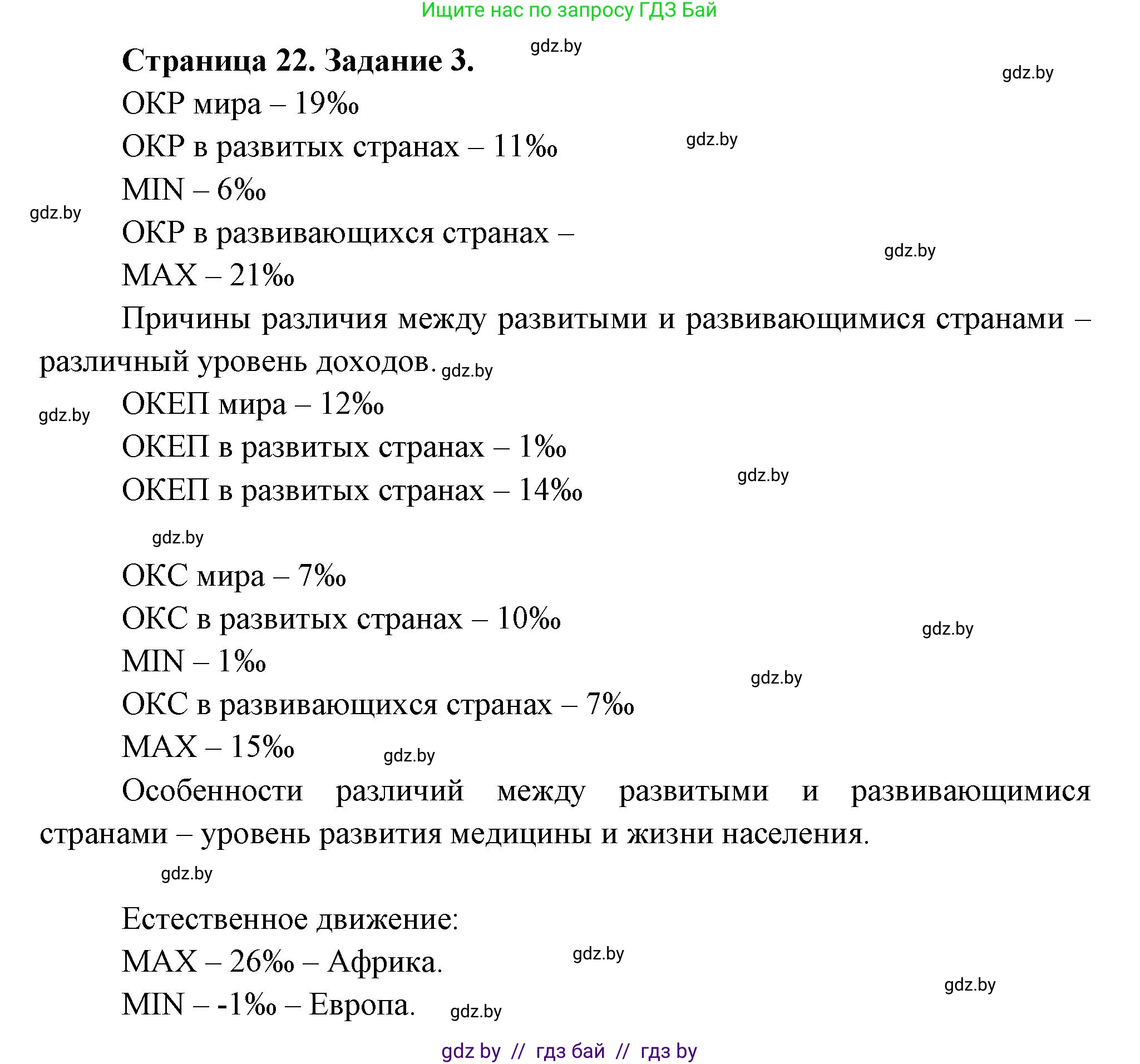 География, 10 класс рабочая тетрадь, авторы: Кольмакова Елена Генадьевна, Пикулик Валентина Владимировна, Сарычева Ольга Владимировна, издательство Аверсэв, Минск, 2020, бирюзового цвета, страница 22, номер 3, Решение