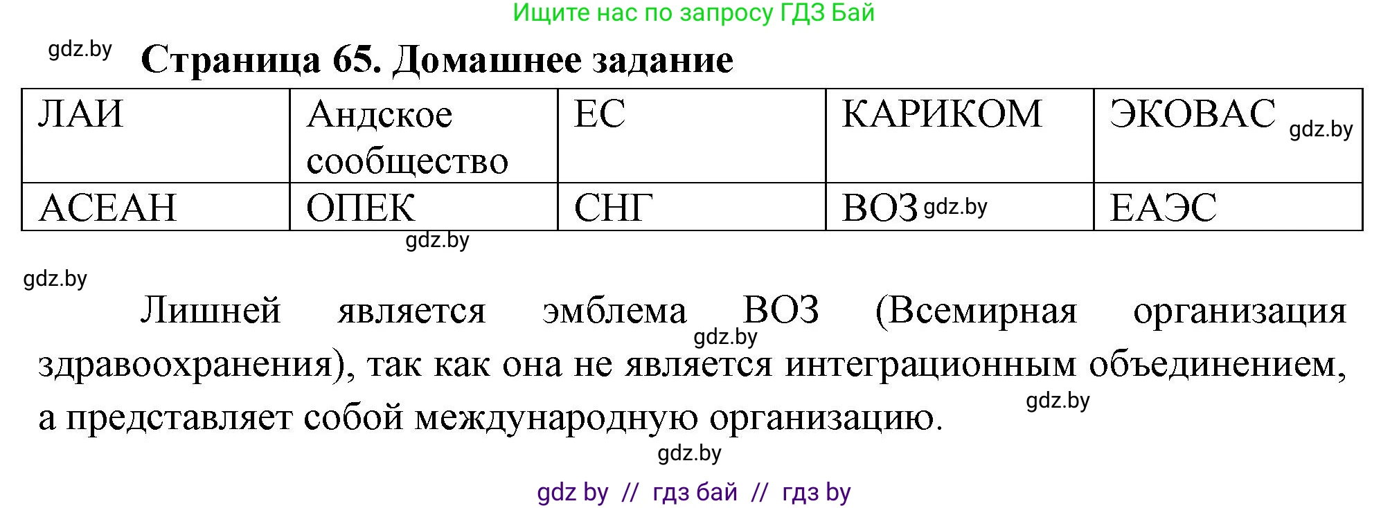 География, 10 класс рабочая тетрадь, авторы: Кольмакова Елена Генадьевна, Пикулик Валентина Владимировна, Сарычева Ольга Владимировна, издательство Аверсэв, Минск, 2020, бирюзового цвета, страница 65, Решение