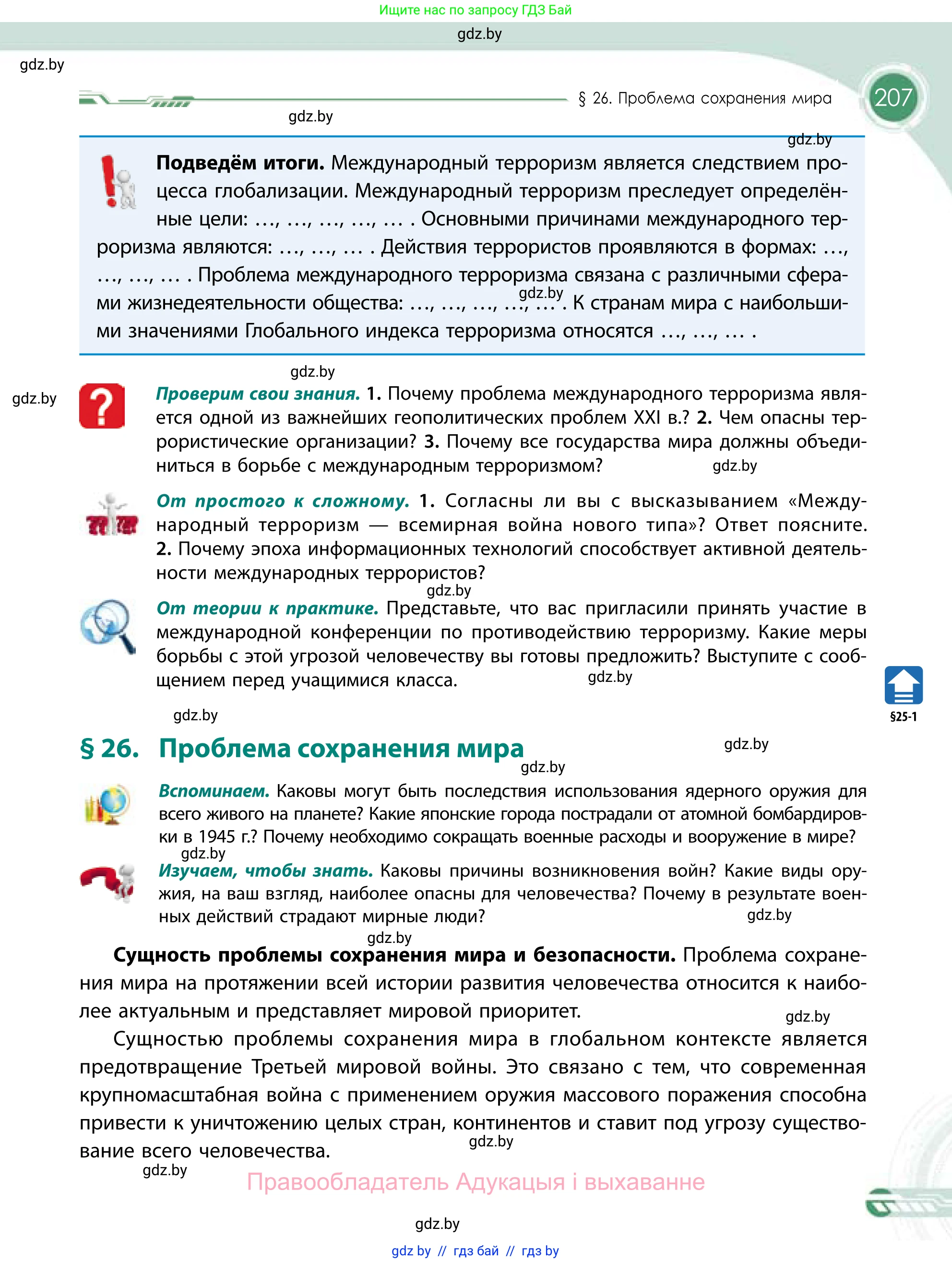География, 11 класс Учебник, авторы: Витченко Александр Николаевич, Антипова Екатерина Анатольевна, Гузова Ольга Николаевна, издательство Адукацыя i выхаванне, Минск, 2021, страница 207