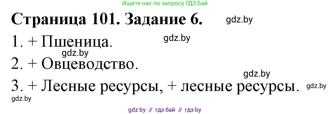 География, 8 класс Тетрадь для практических работ и индивидуальных заданий, авторы: Витченко Александр Николаевич, Антипова Екатерина Анатольевна, Станкевич Наталья Григорьевна, издательство Аверсэв, Минск, 2024, страница 102, номер 6, Решение