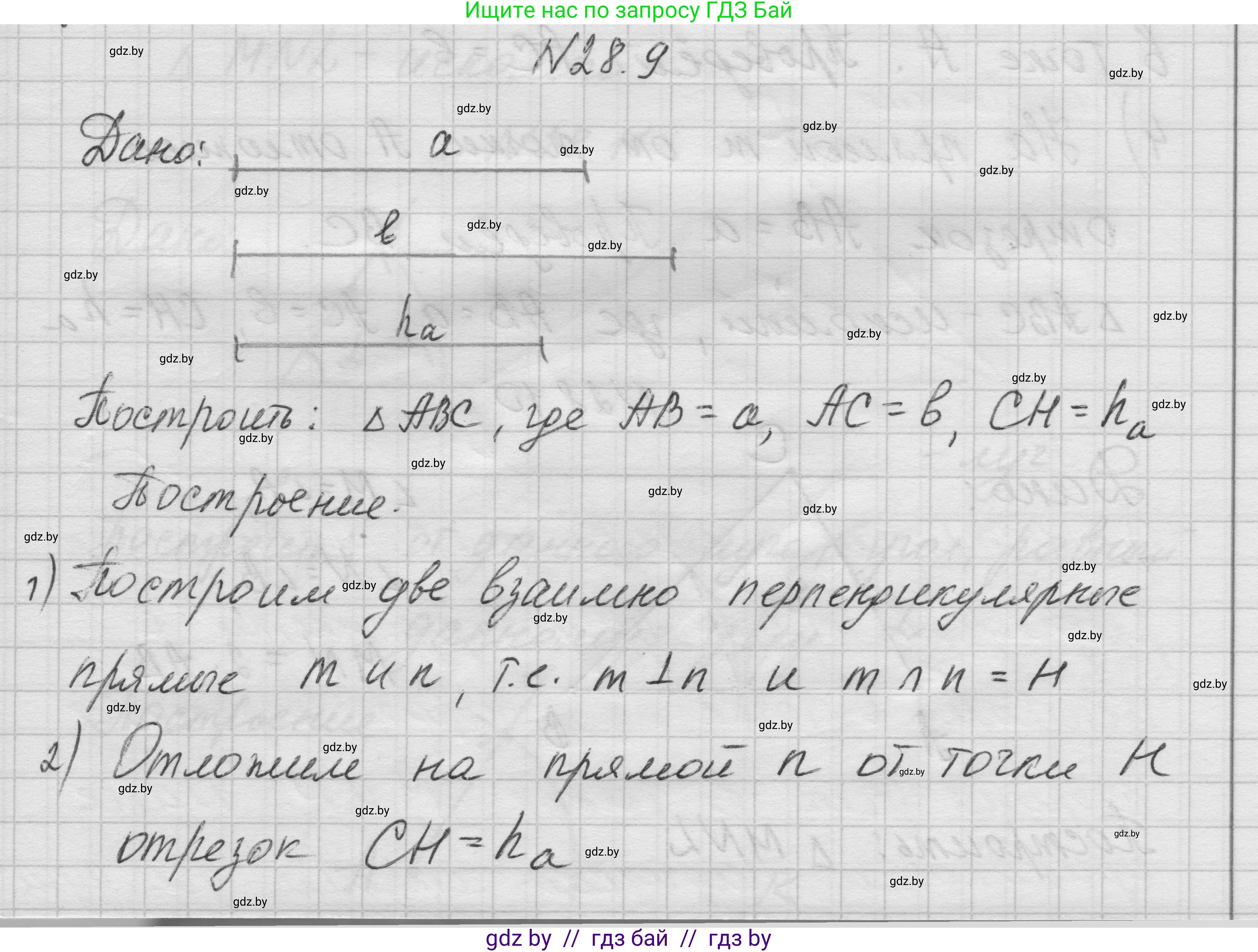Геометрия, 7-9 класс Сборник задач, авторы: Кононов Сергей Гаврилович, Адамович Тамара Антоновна, Ефимцева Ирина Валерьяновна, Ячейко Таиса Владимировна, издательство Народная асвета, Минск, 2023, страница 53, номер 28.9, Решение 1