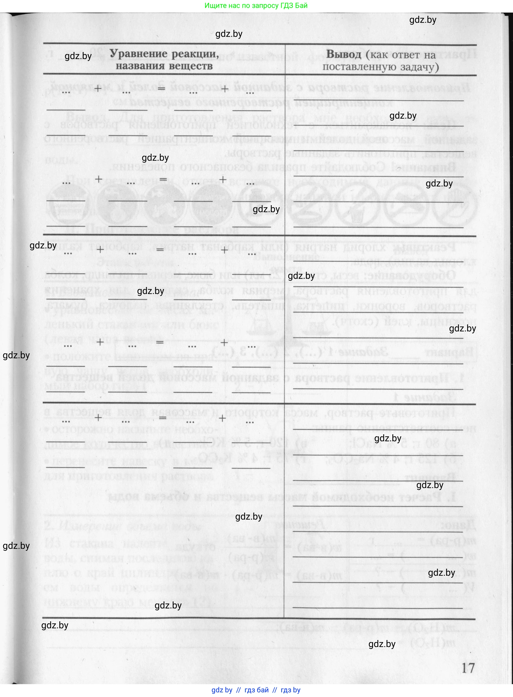 Химия, 8 класс Тетрадь для практических работ, автор: Борушко Ирина Ивановна, издательство Сэр-Вит, Минск, 2022, розового цвета, страница 17