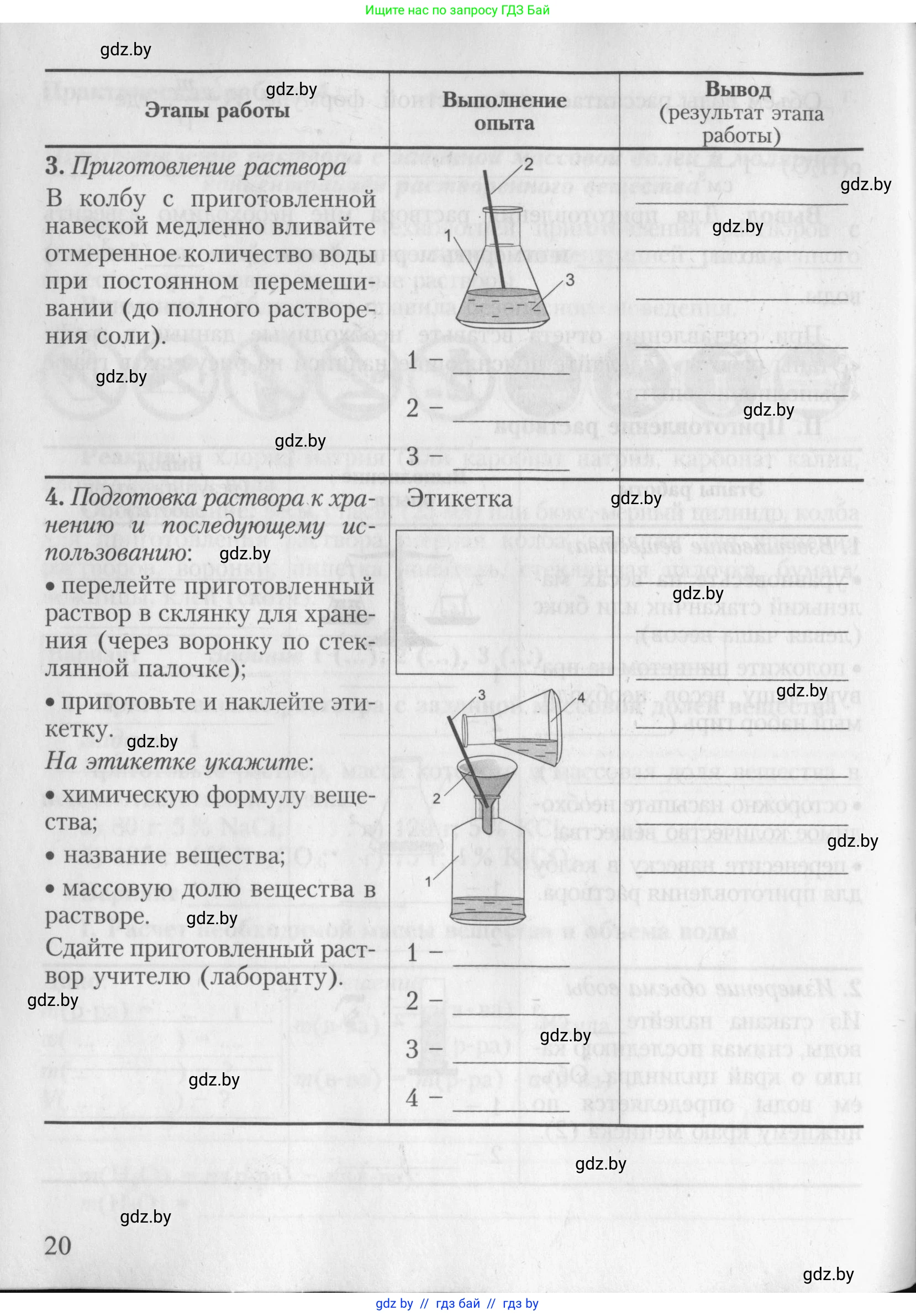 Химия, 8 класс Тетрадь для практических работ, автор: Борушко Ирина Ивановна, издательство Сэр-Вит, Минск, 2022, розового цвета, страница 20
