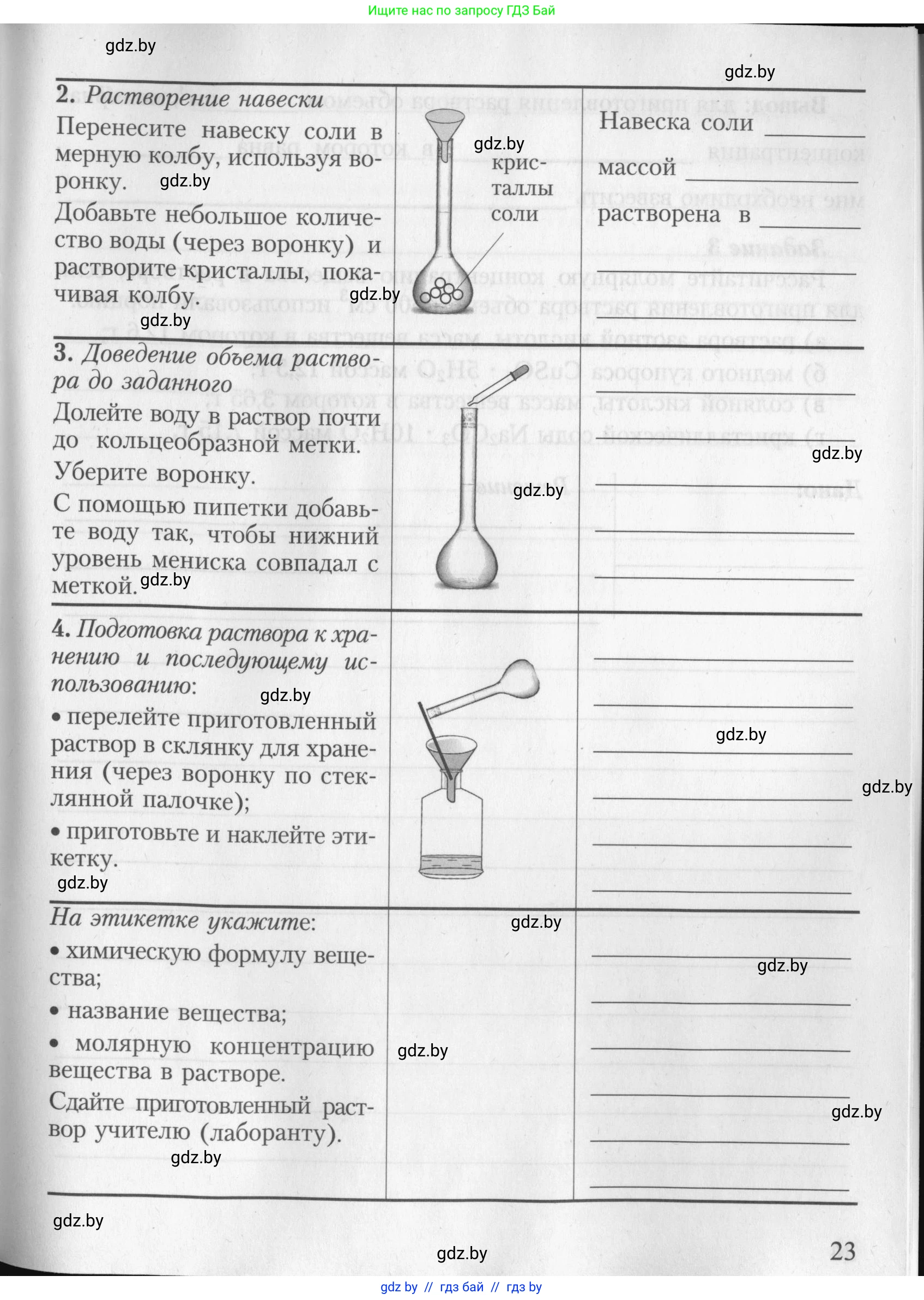 Химия, 8 класс Тетрадь для практических работ, автор: Борушко Ирина Ивановна, издательство Сэр-Вит, Минск, 2022, розового цвета, страница 23