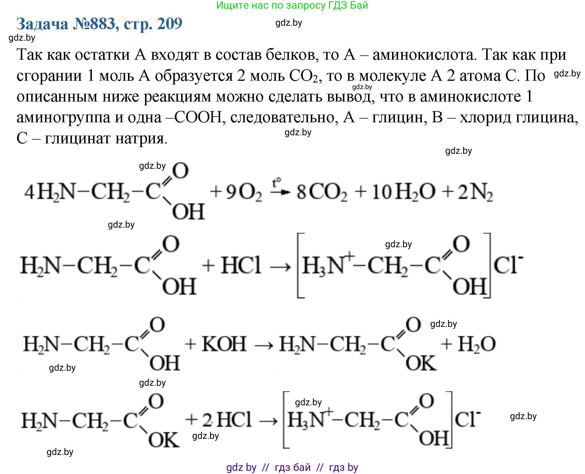Химия, 10 класс Сборник задач, авторы: Матулис Вадим Эдвардович, Матулис Виталий Эдвардович, Колевич Татьяна Александровна, издательство Национальный институт образования, Минск, 2021, страница 209, номер 883, Решение