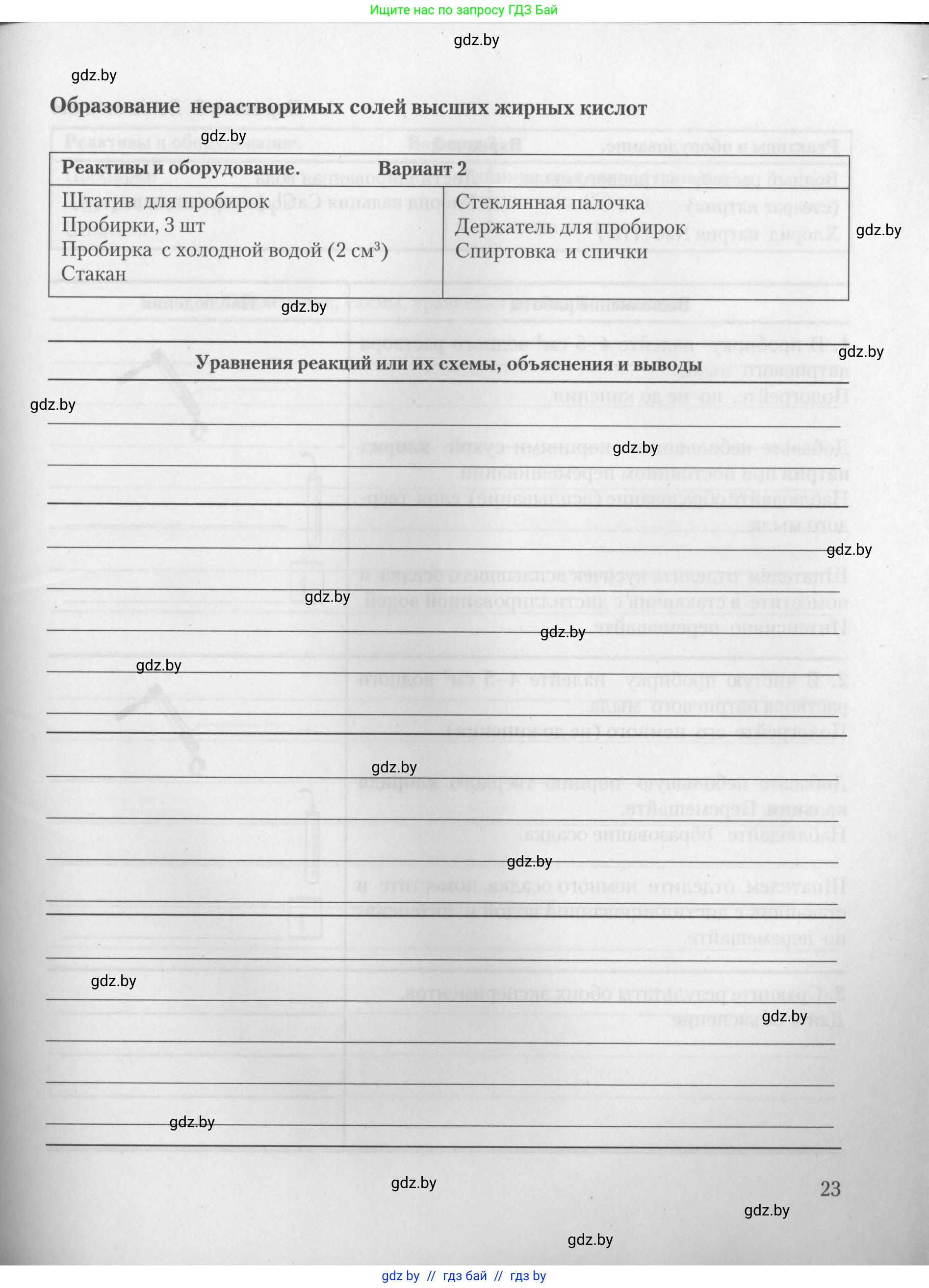 Химия, 10 класс Тетрадь для практических работ, автор: Борушко Ирина Ивановна, издательство Сэр-Вит, Минск, 2021, розового цвета, страница 23