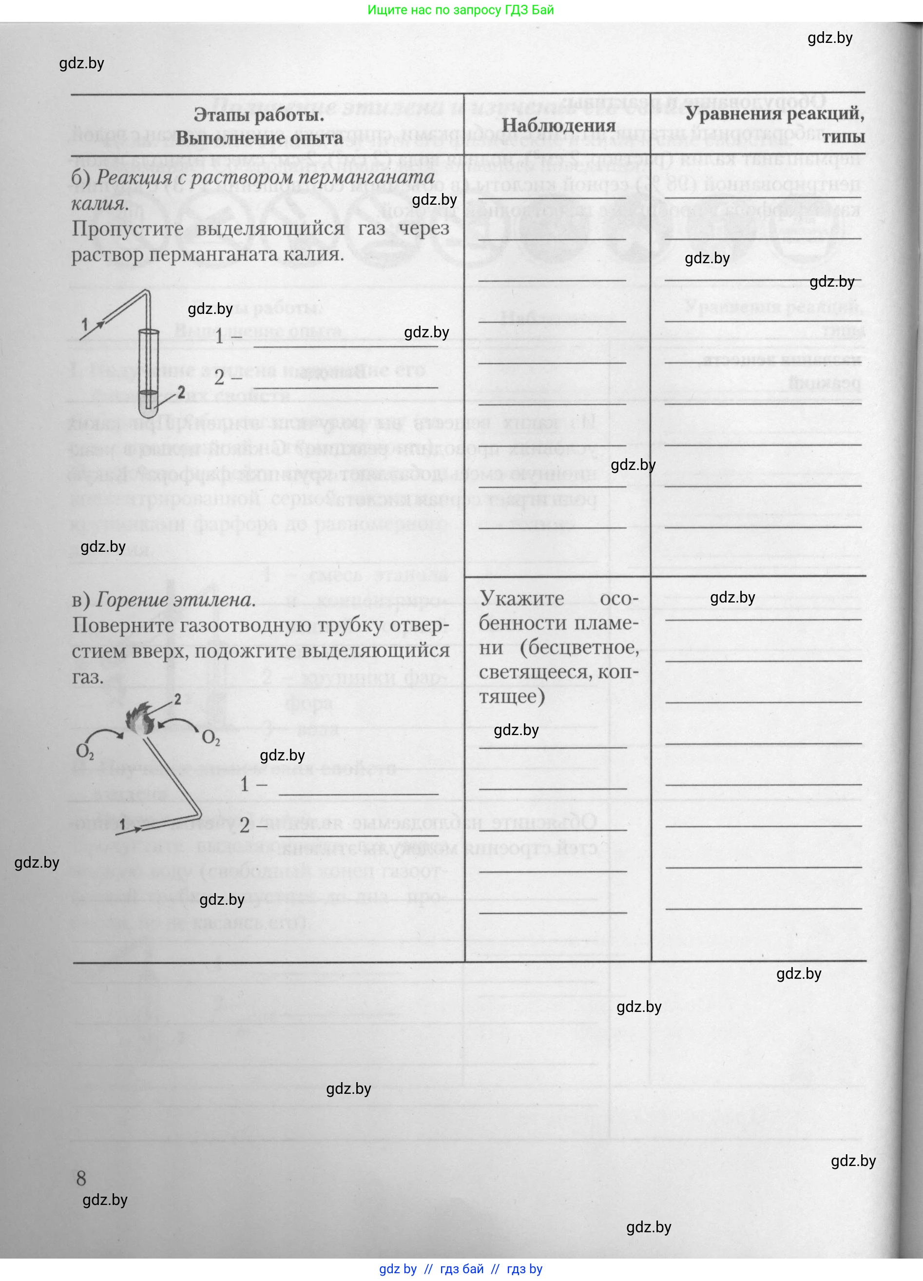 Химия, 10 класс Тетрадь для практических работ, автор: Борушко Ирина Ивановна, издательство Сэр-Вит, Минск, 2021, розового цвета, страница 8
